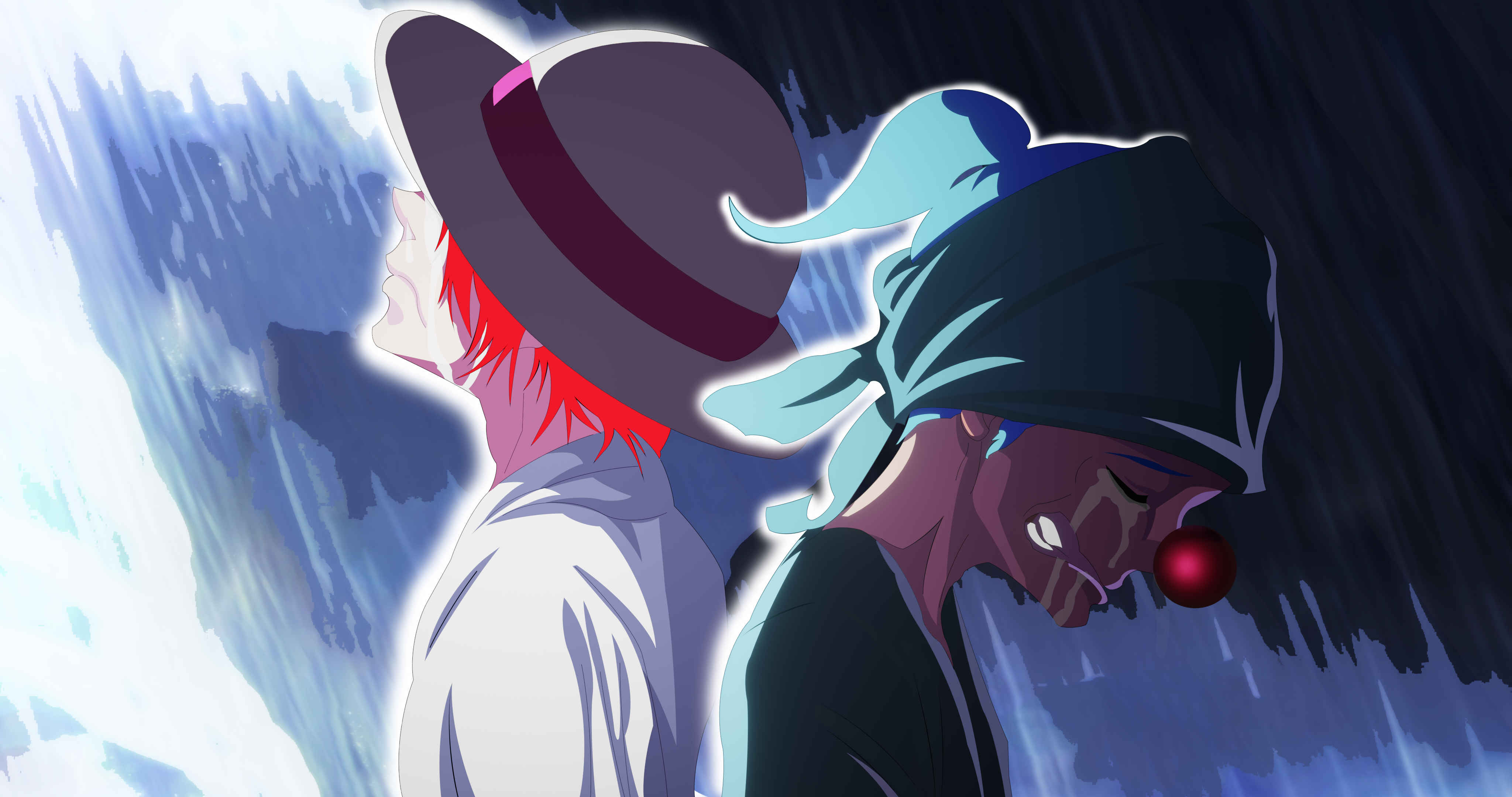 พื้นหลัง Shanks และ Buggy เศร้า 4K วอลเปเปอร์