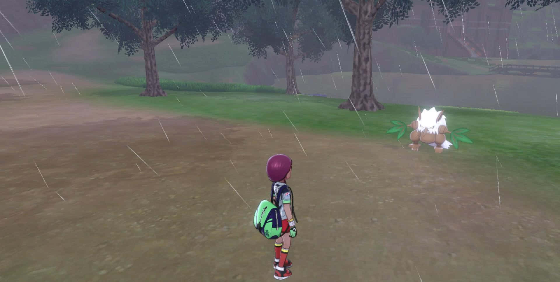 Shiftry ฝนตกใน Wild Area วอลเปเปอร์