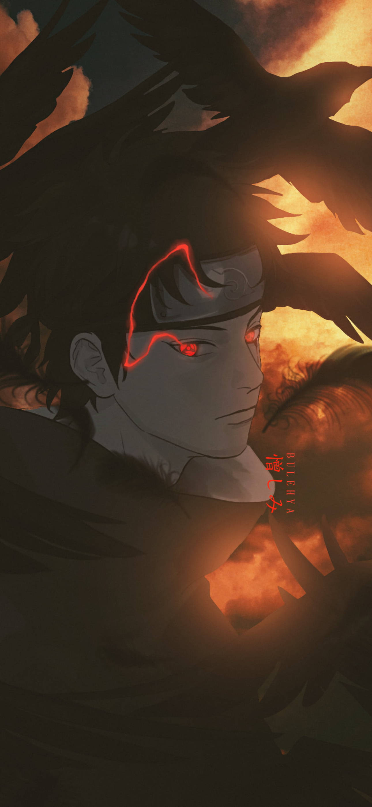 Shisui Uchiha สวยงามสไตล์อนิเมะสำหรับ iPhone วอลเปเปอร์