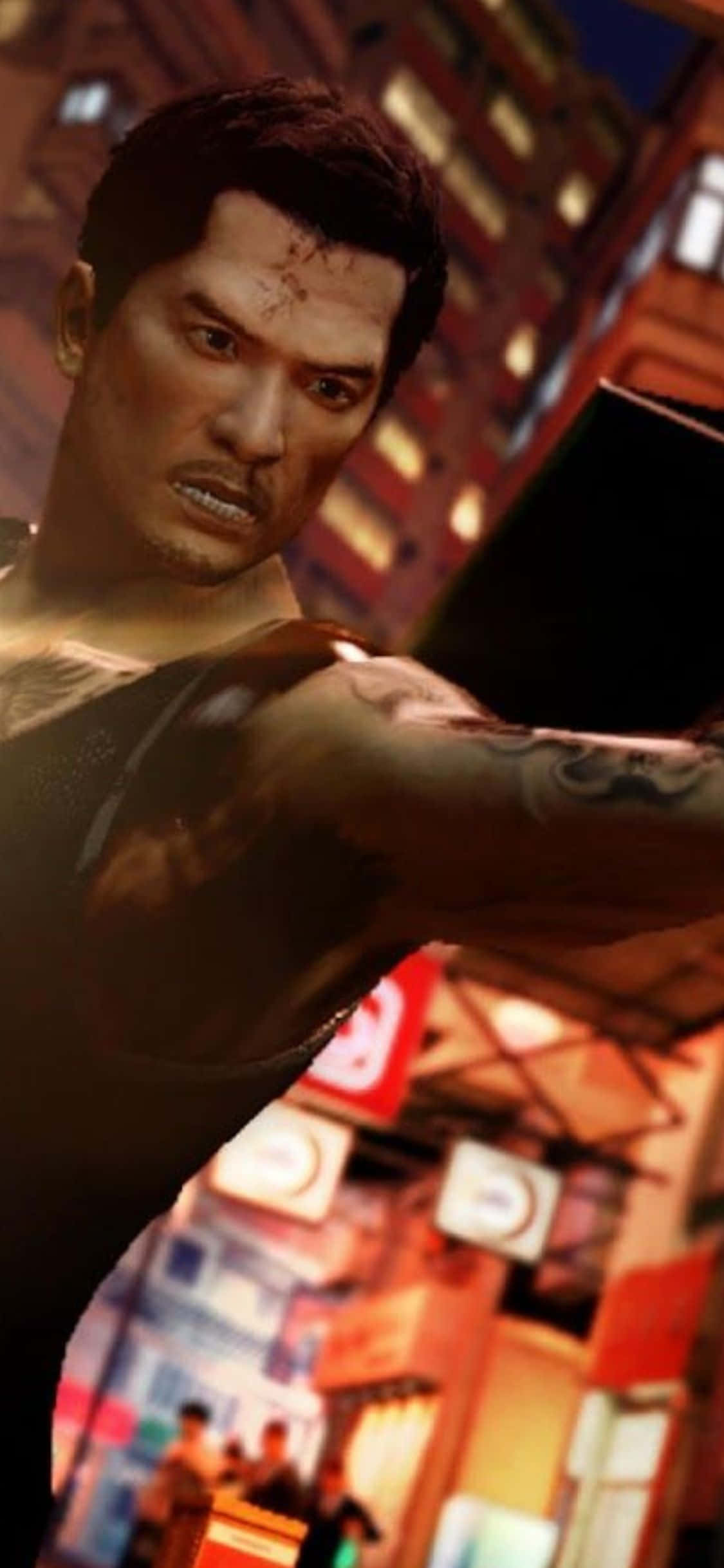 พื้นหลังหมัดตรง Sleeping Dogs สำหรับ iPhone Xs วอลเปเปอร์