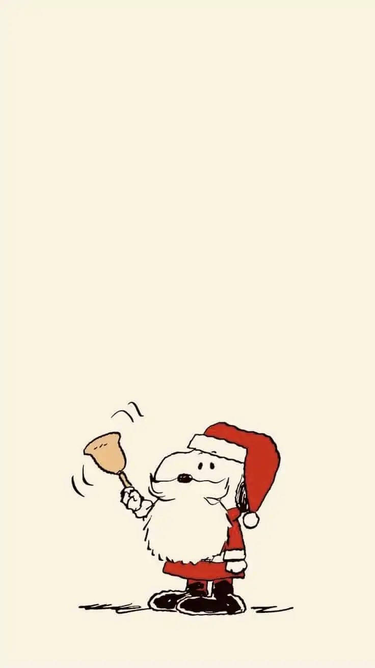 Snoopy รับบทซานต้าคริสต์มาส iPhone วอลเปเปอร์