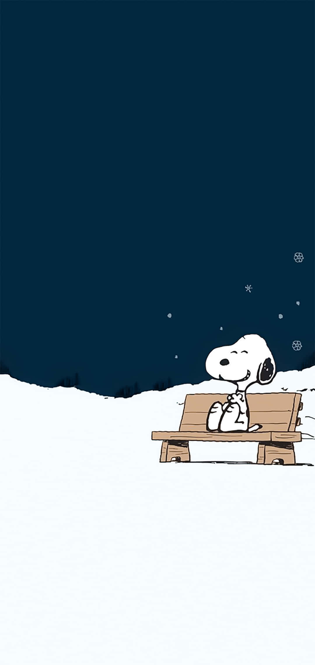 Snoopy บนม้านั่ง คริสต์มาส Peanuts วอลเปเปอร์