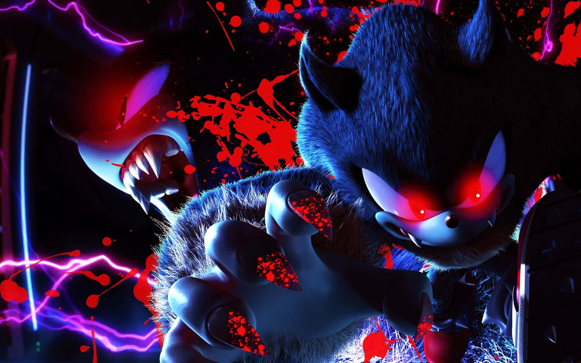 งานศิลปะ Sonic Exe สีม่วงแดง วอลเปเปอร์