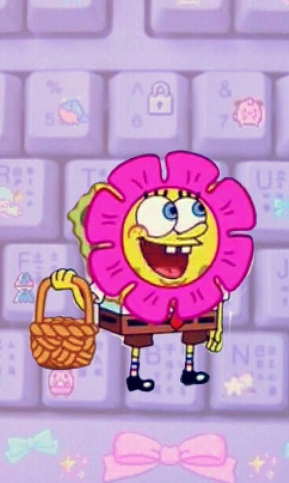 SpongeBob แนวตั้งคีย์บอร์ดสวยงาม วอลเปเปอร์