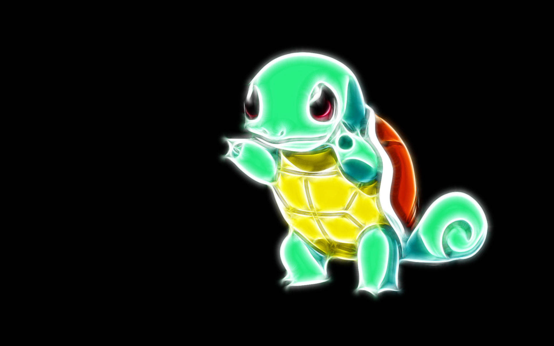 Squirtle สีเขียวนีออน โปเกมอนสุดเท่ วอลเปเปอร์