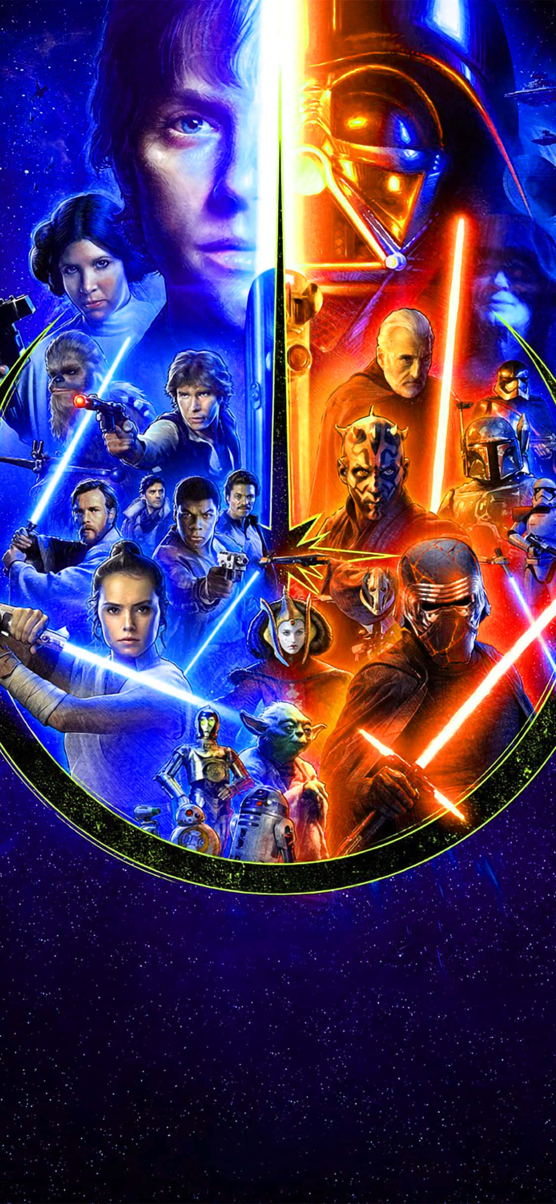 Star Wars Light And Dark Force Background วอลเปเปอร์
