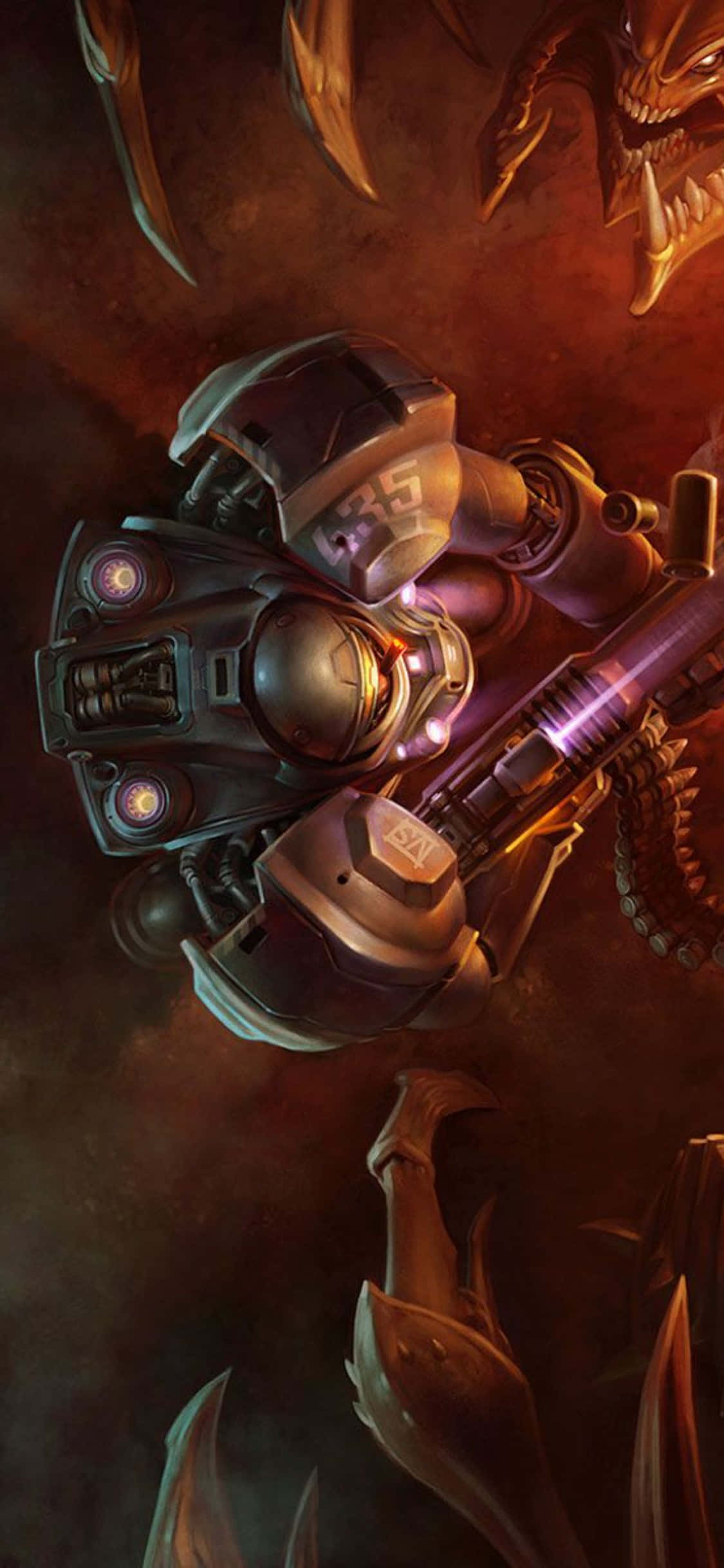 ภาพจากเกมชื่อดัง Starcraft II ที่รันบน iPhone X วอลเปเปอร์
