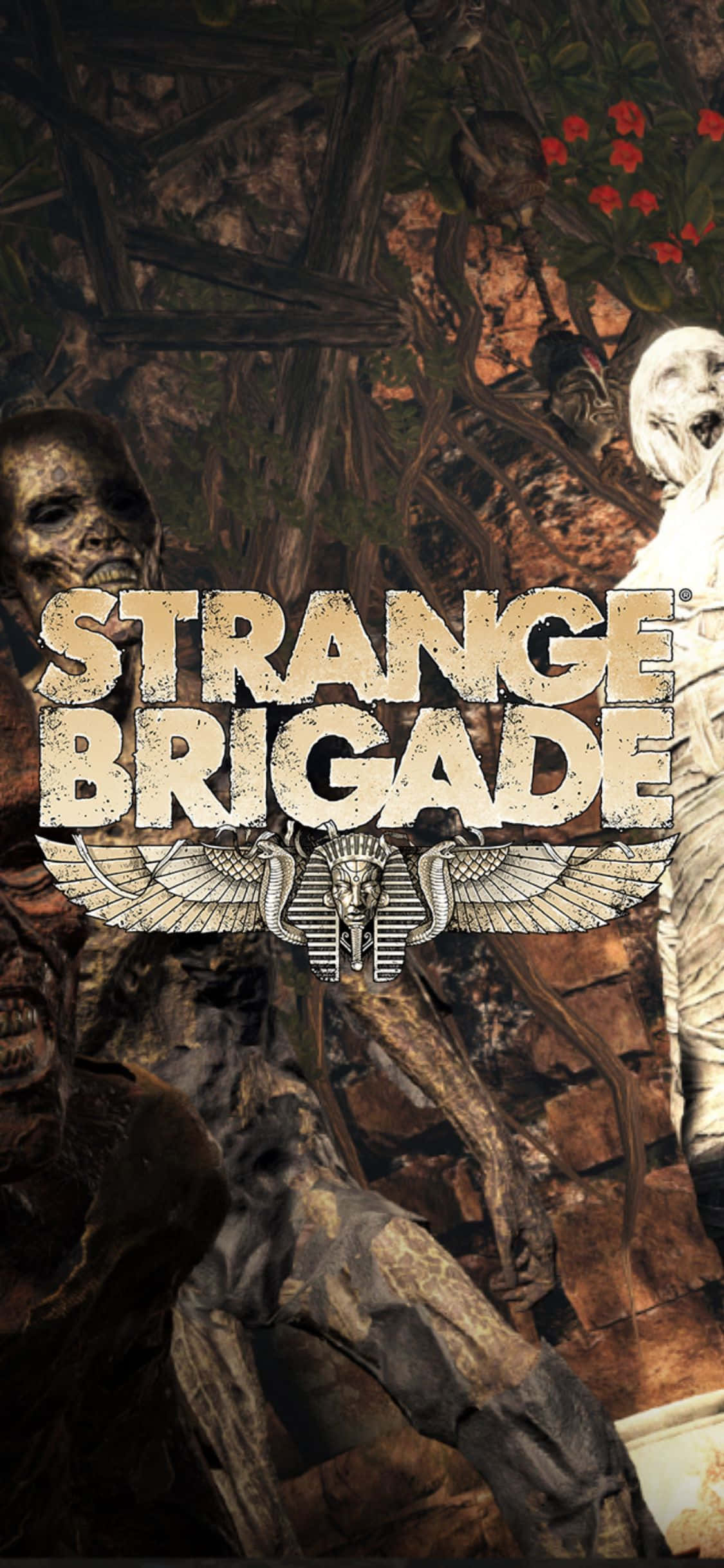 ซอมบี้โครงกระดูกน่ากลัว พื้นหลัง Strange Brigade สำหรับ iPhone X วอลเปเปอร์