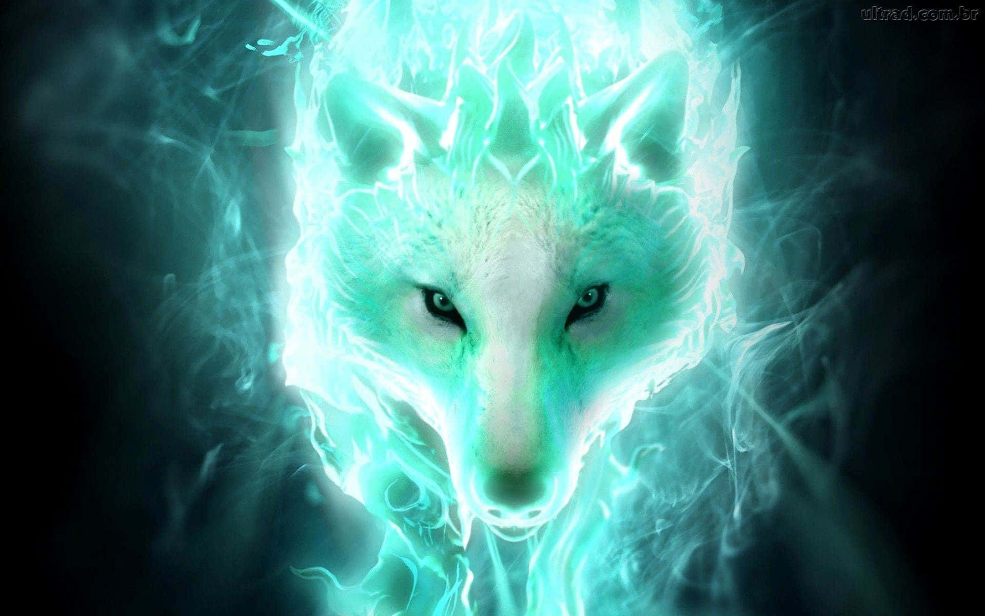 เด็กชายและหมาป่าเพื่อนผู้เป็นมิตรดังที่เห็นในภาพยนตร์ Super Cool Wolf วอลเปเปอร์