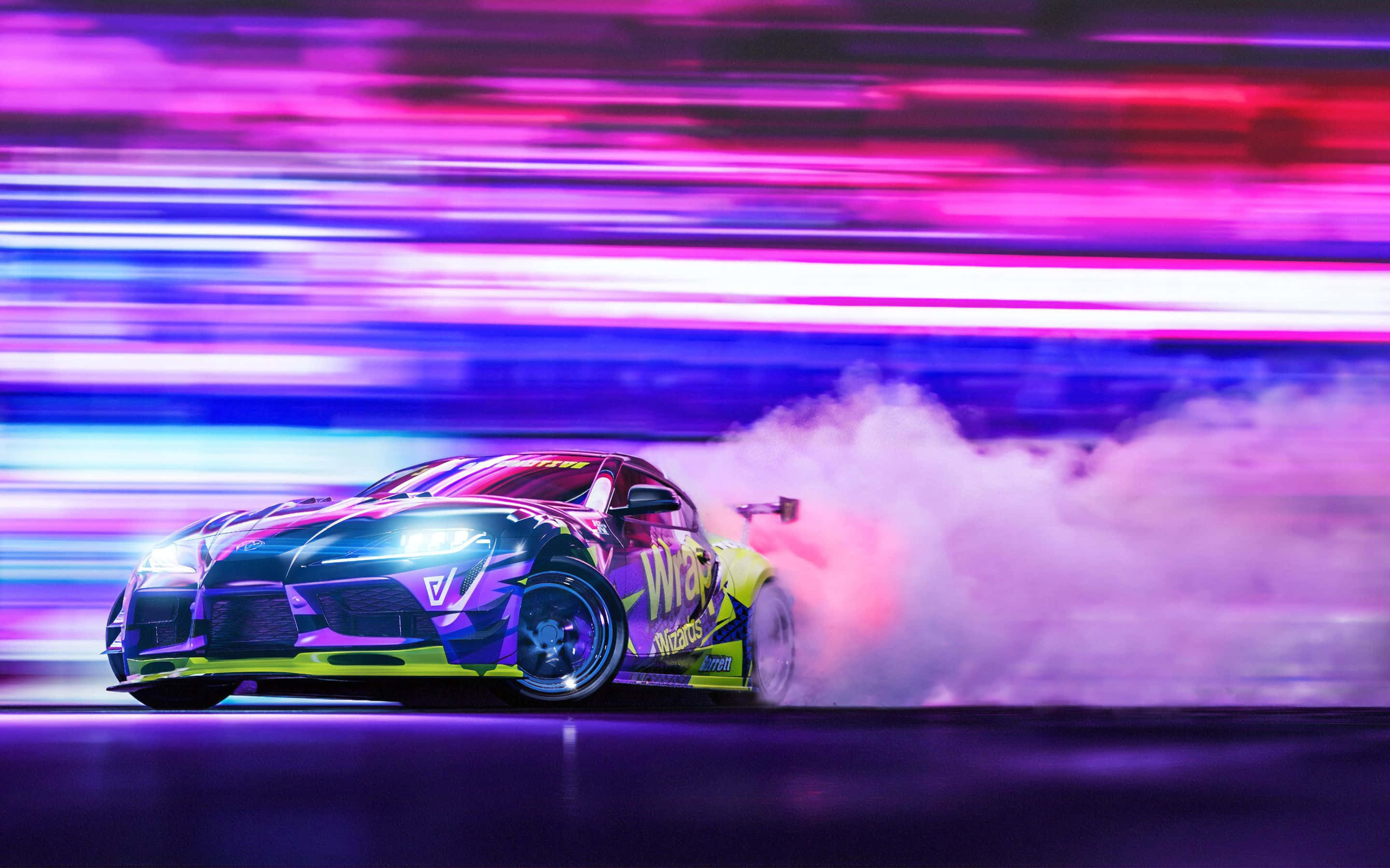 Supra ดริฟท์สีม่วงนีออนเบลอ วอลเปเปอร์