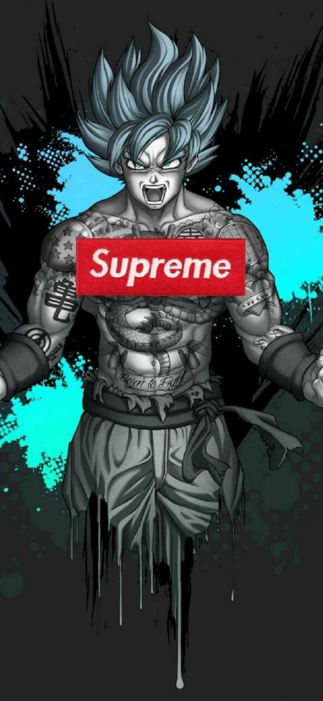 สุดยอด Supreme Drip Goku ดิจิทัลอาร์ต วอลเปเปอร์