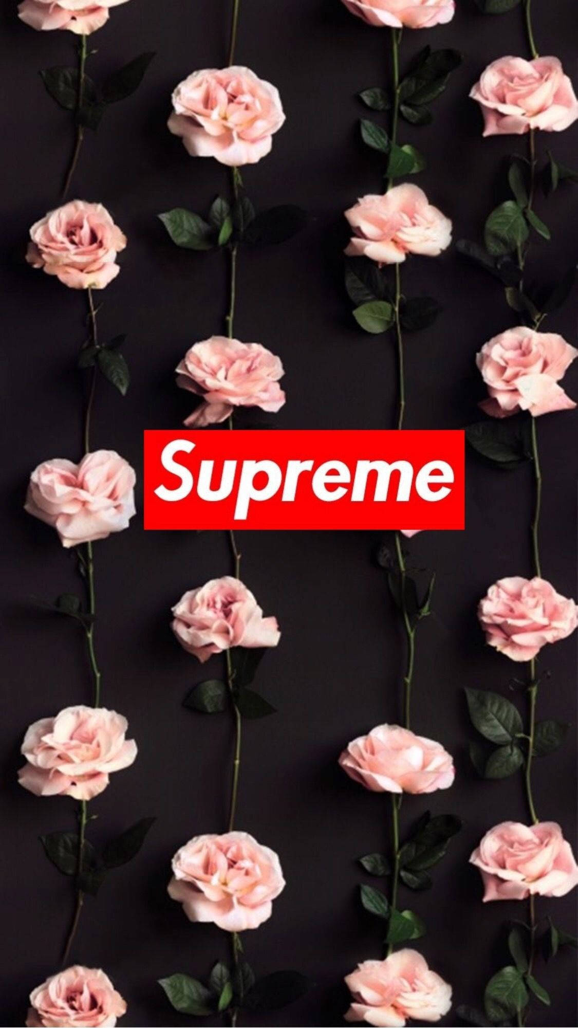 ดอกไม้สีชมพู Supreme น่ารัก สำหรับ iPhone วอลเปเปอร์