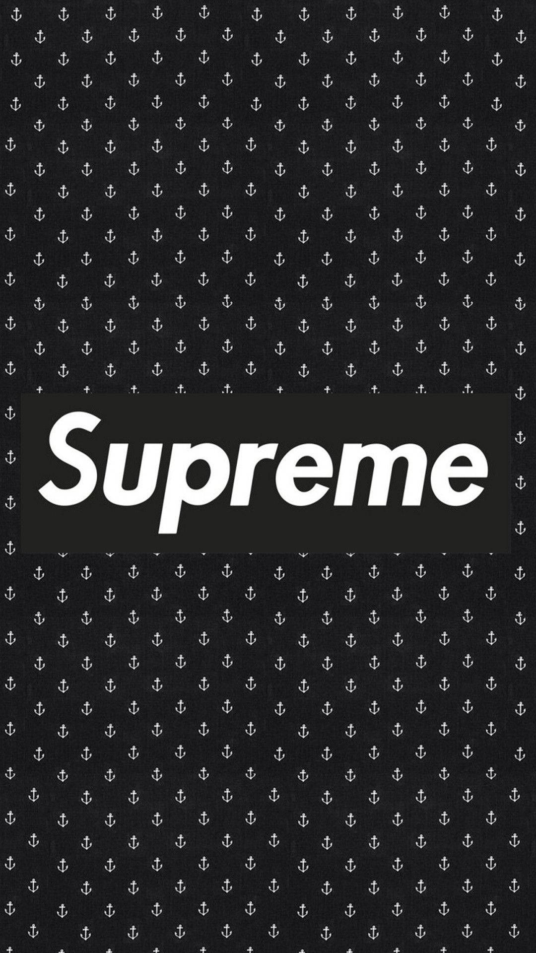 Supreme สีดำและขาว วอลเปเปอร์
