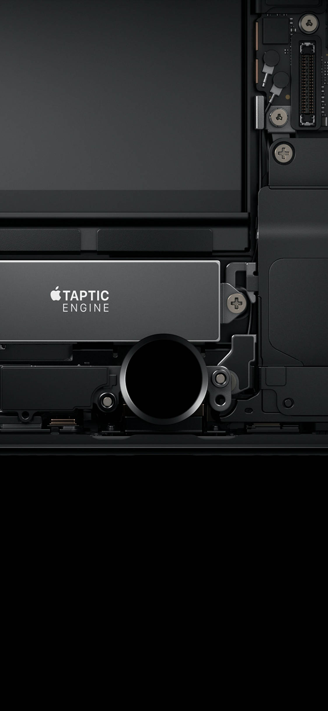 Taptic Engine มินิมอลดำ iPhone วอลเปเปอร์