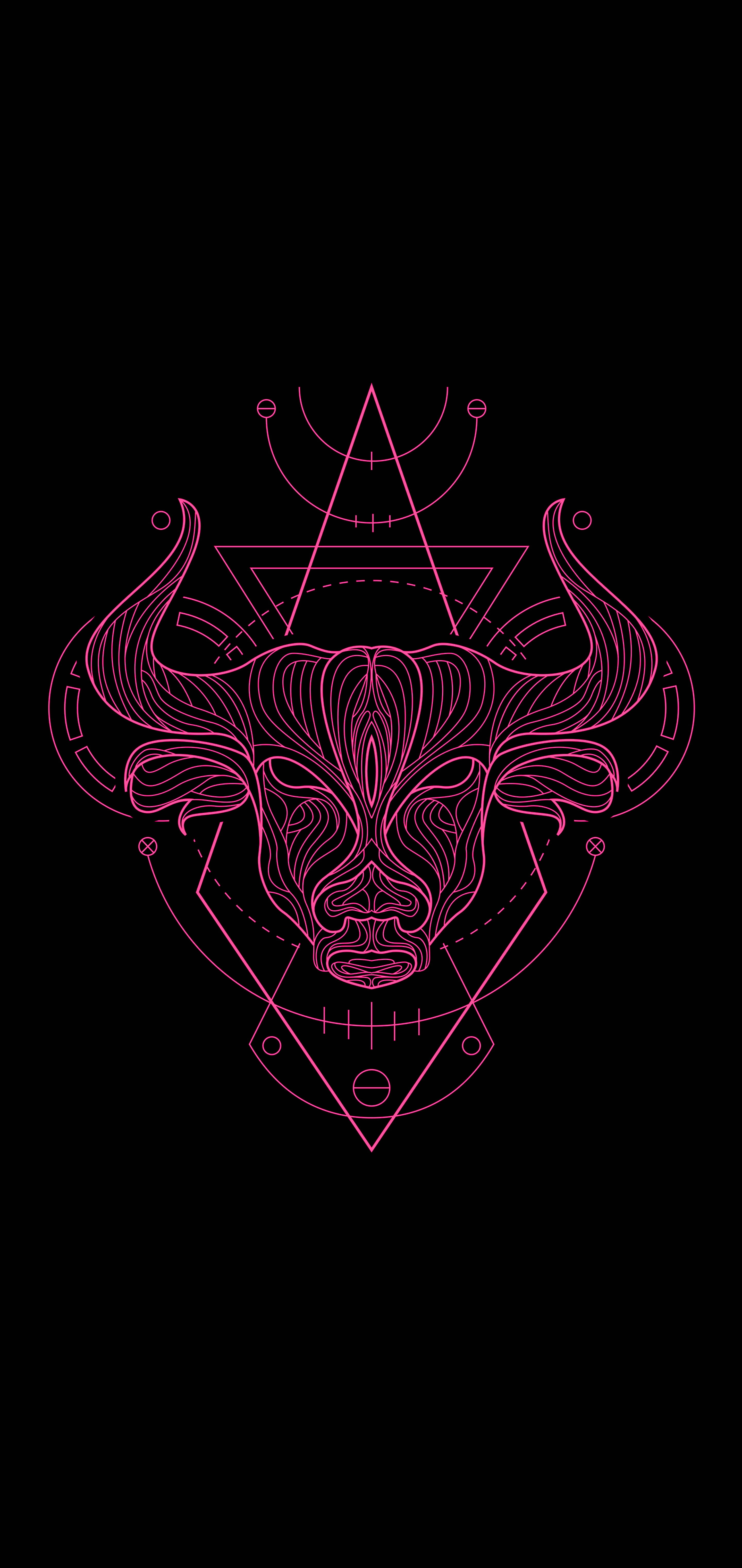 Taurus Zodiac Pink Line Work วอลเปเปอร์