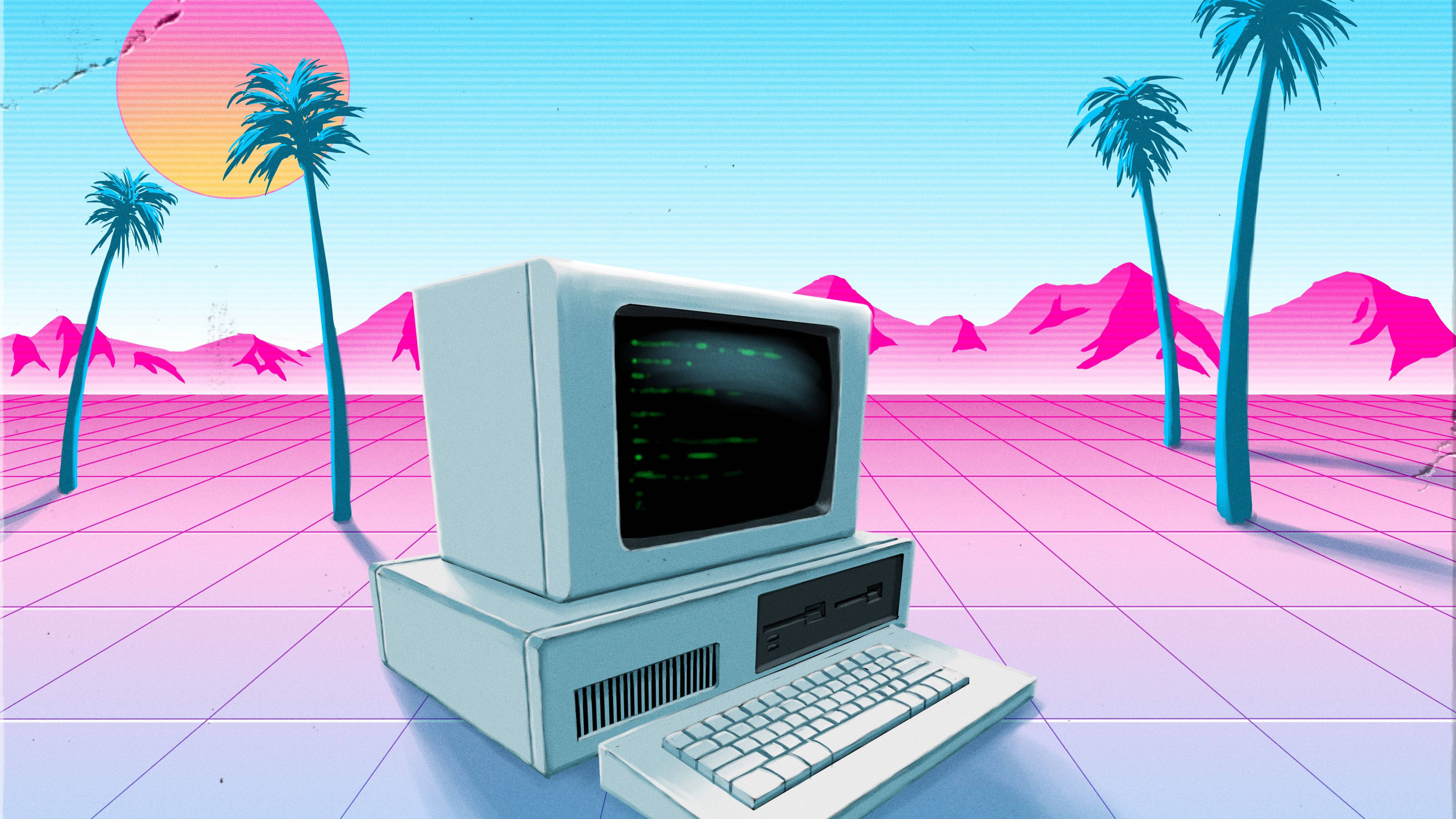 Technicolor Dream: ความรักคีย์บอร์ดสไตล์ Vaporwave วอลเปเปอร์