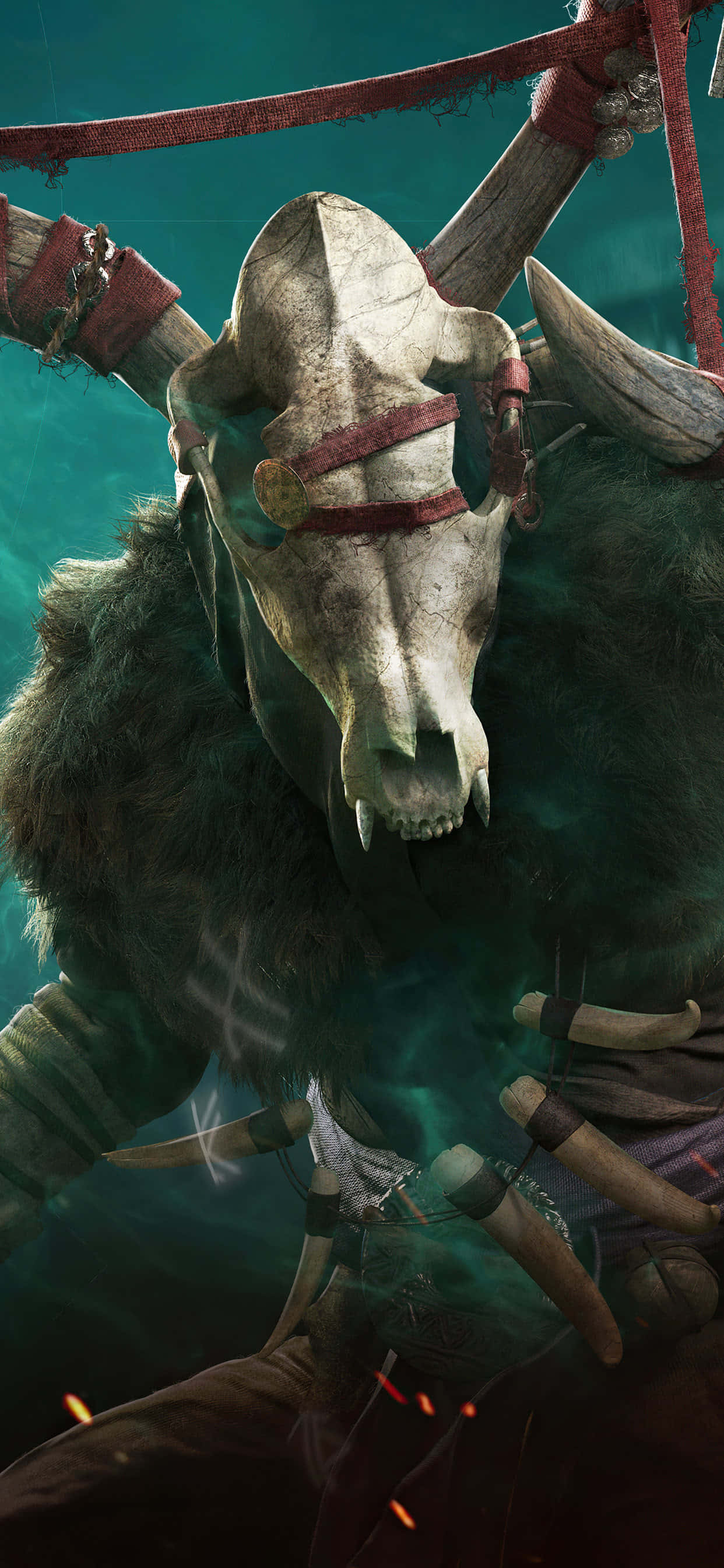 The Cursed iPhone Xs Max พื้นหลัง Assassin's Creed Valhalla วอลเปเปอร์