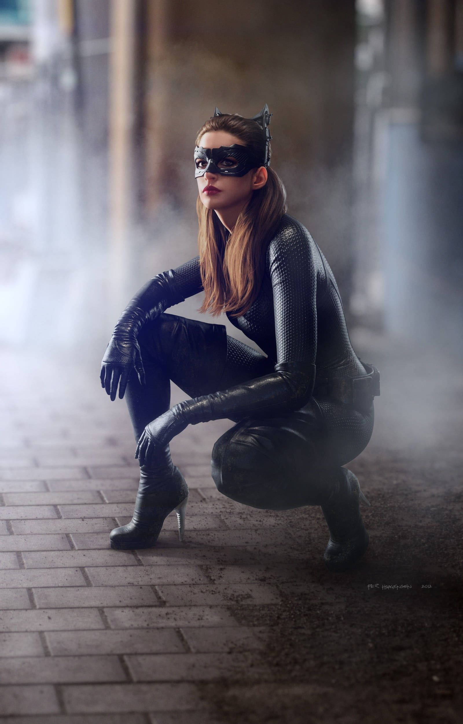แคตวูแมนดังที่เห็นใน The Dark Knight วอลเปเปอร์