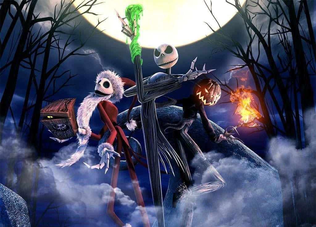 ฉากสยองขวัญจากภาพยนตร์ดิสนีย์เรื่อง The Nightmare Before Christmas วอลเปเปอร์
