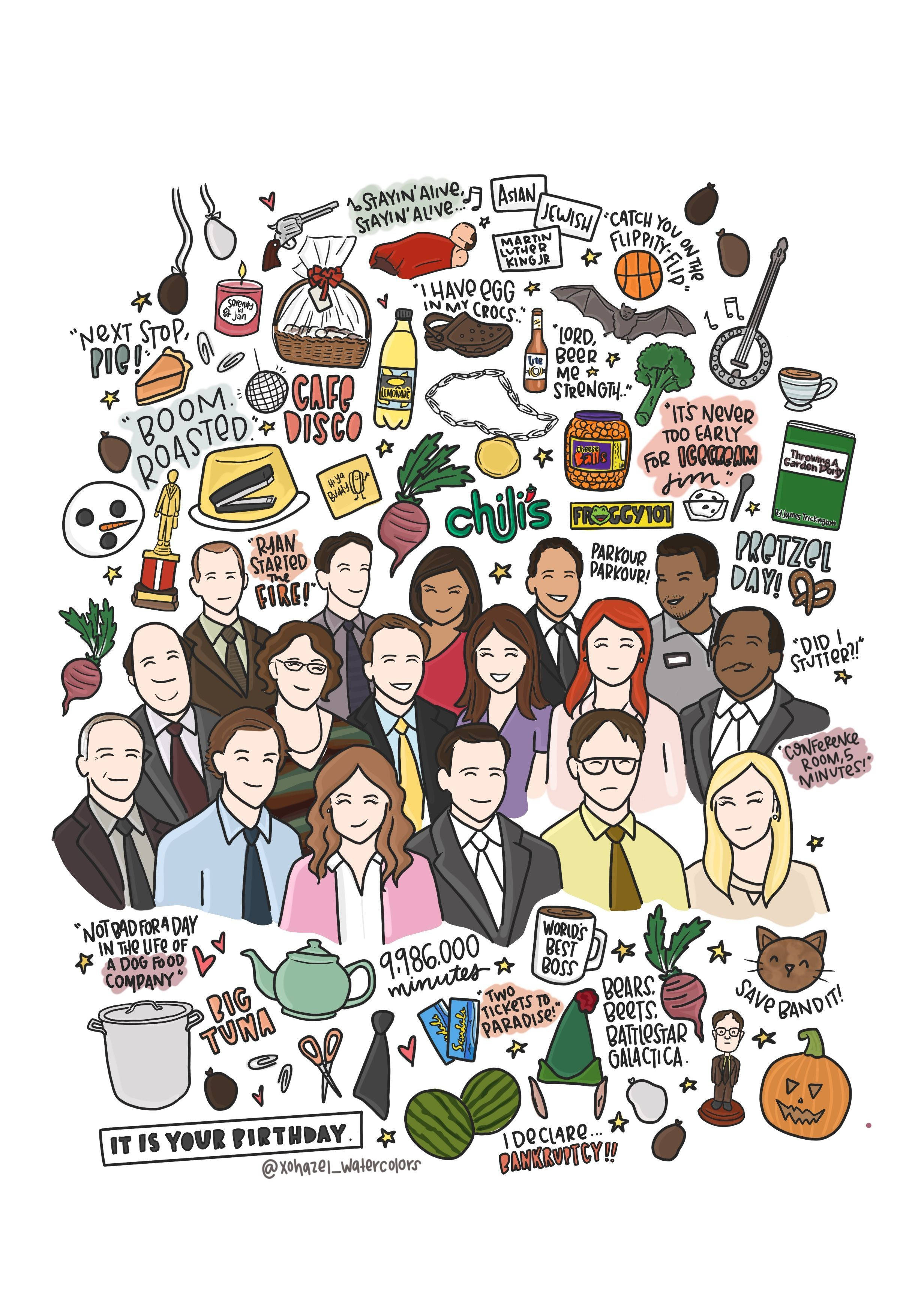 นักแสดง The Office US สนุกกับการวาดภาพ วอลเปเปอร์