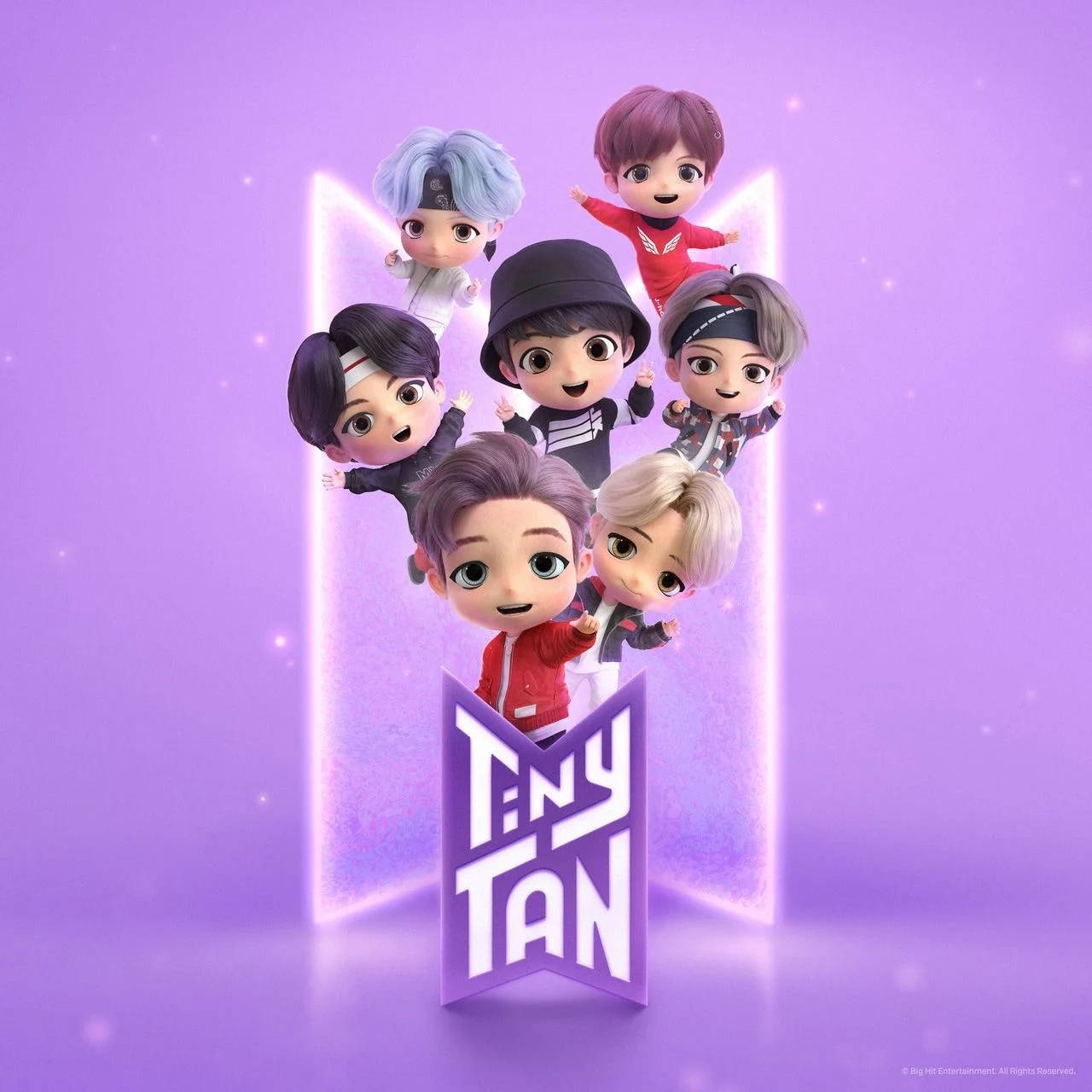 Tiny Tan BTS พร้อมโลโก้ วอลเปเปอร์