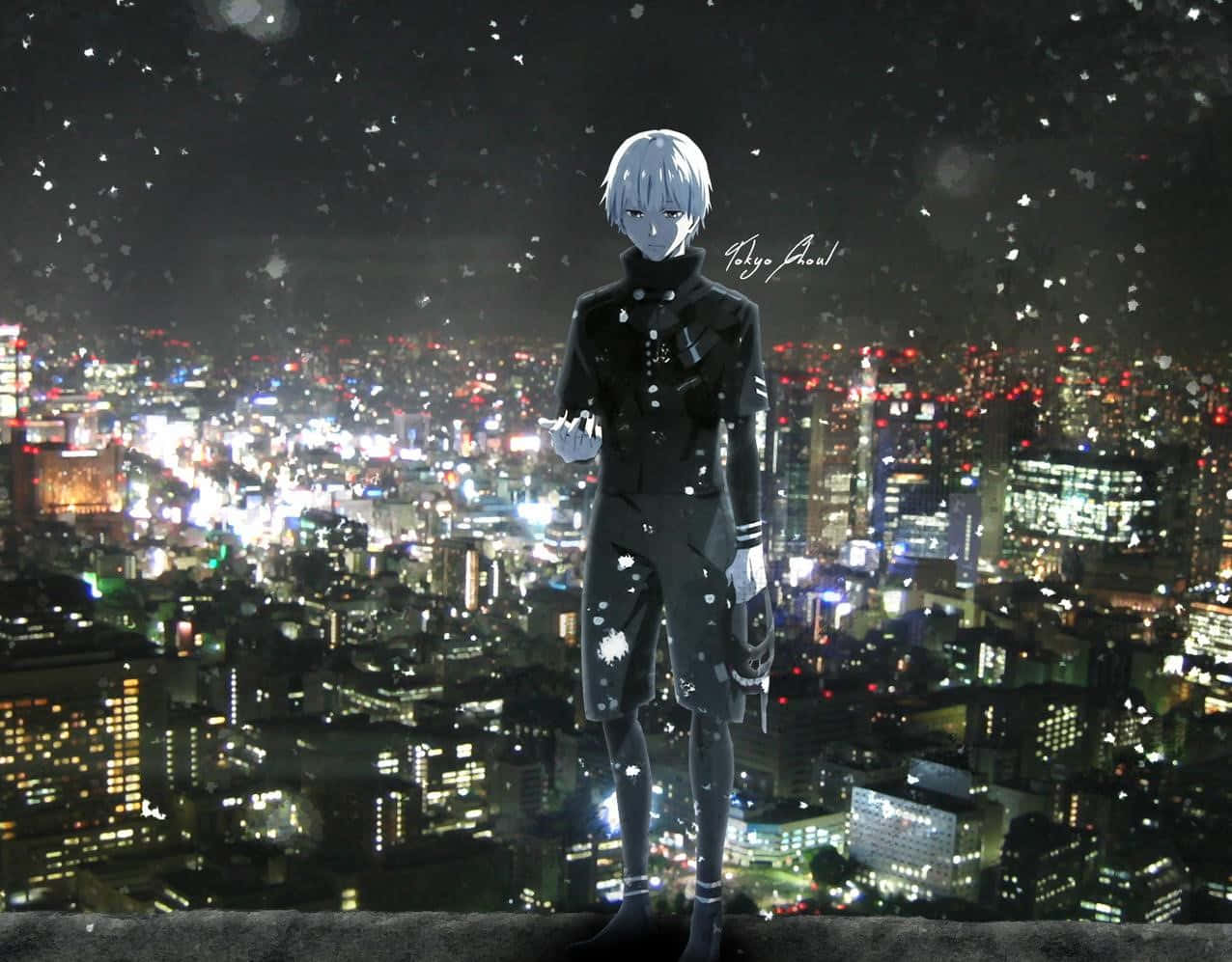 เคน คาเนกิ บนตึกโตเกียว Tokyo Ghoul อนิเมะ วอลเปเปอร์