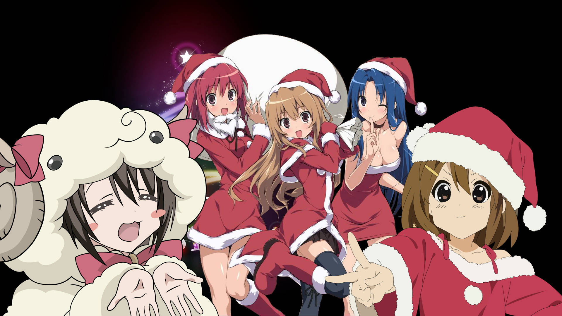 สาวอนิเมะคริสต์มาสตัวละคร Toradora วอลเปเปอร์