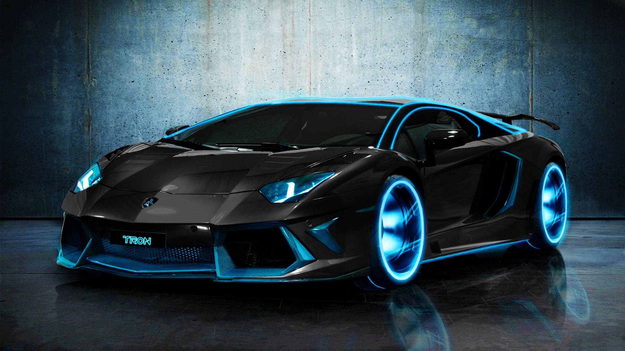 รถเท่ห์สีดำสไตล์ Tron วอลเปเปอร์