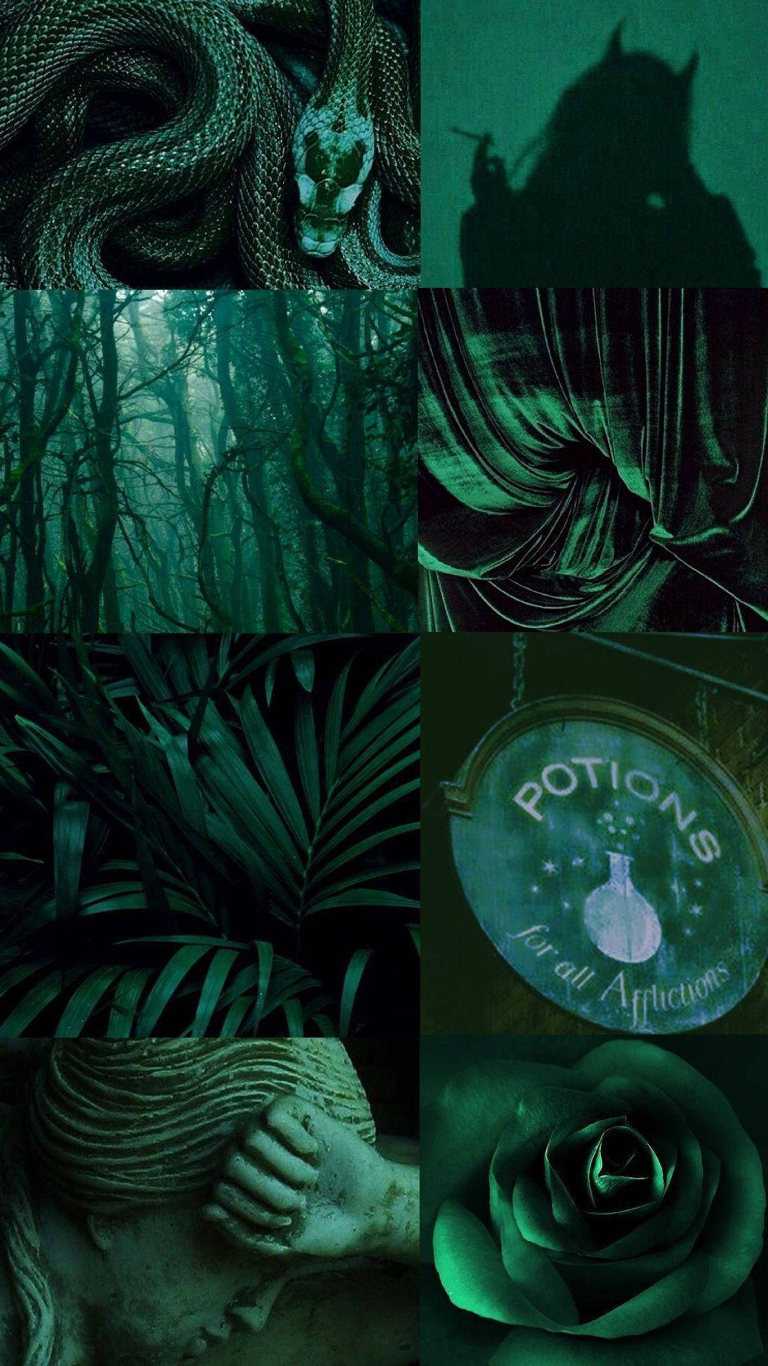 วอลเปเปอร์สุนทรียภาพสีเขียวเข้มสไตล์Tumblr วอลเปเปอร์