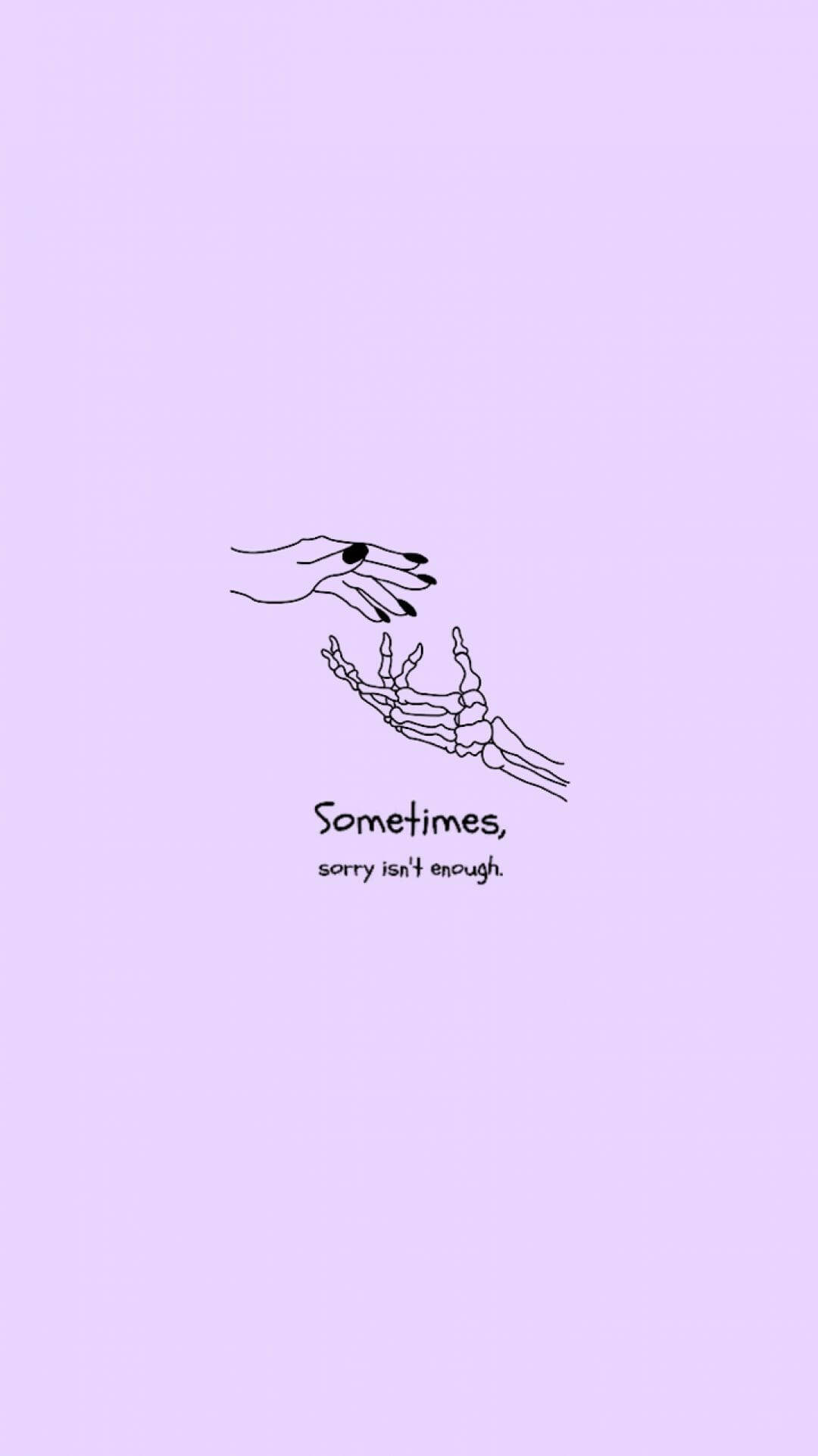 ภาพวาดมือสไตล์สวยงามสีม่วงพาสเทล Tumblr วอลเปเปอร์