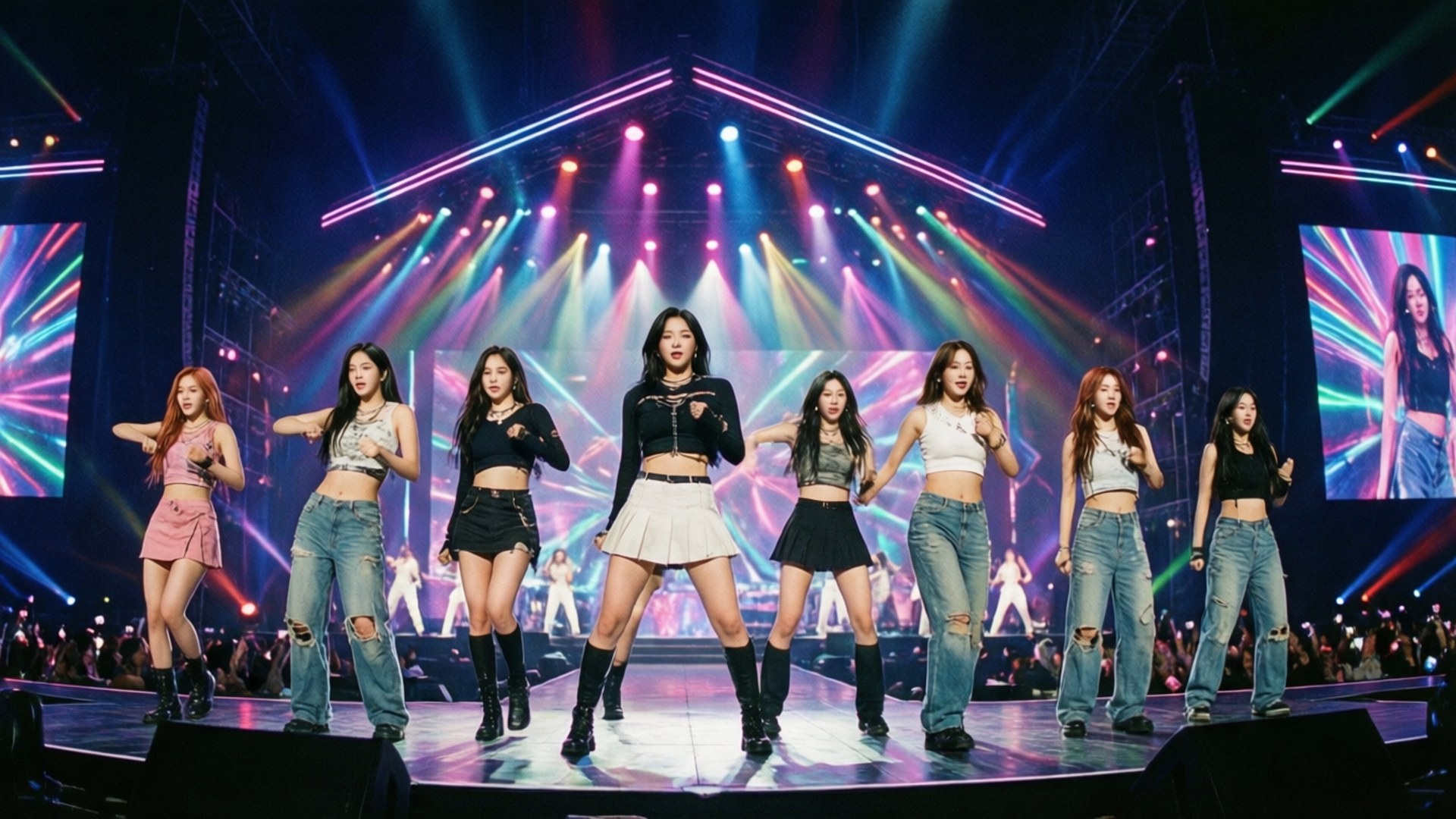 เวทีนีออนสุดพลัง TWICE วอลเปเปอร์