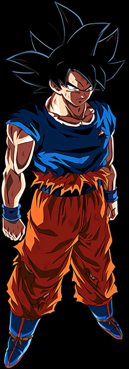ท่าเตรียมพร้อมของโกคูในร่าง Ultra Instinct วอลเปเปอร์