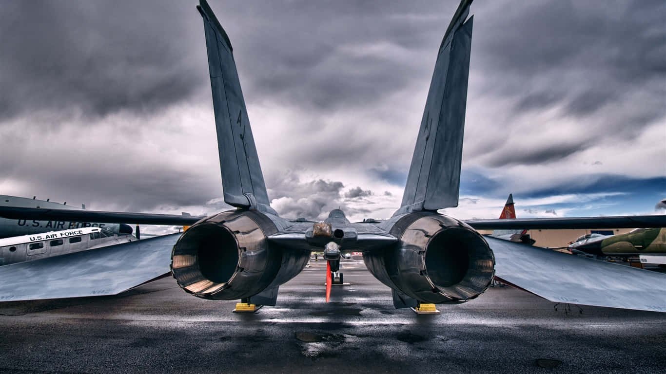 ทัศนียภาพอันสง่างามของจumbo jets ยามพลบค่ำ วอลเปเปอร์