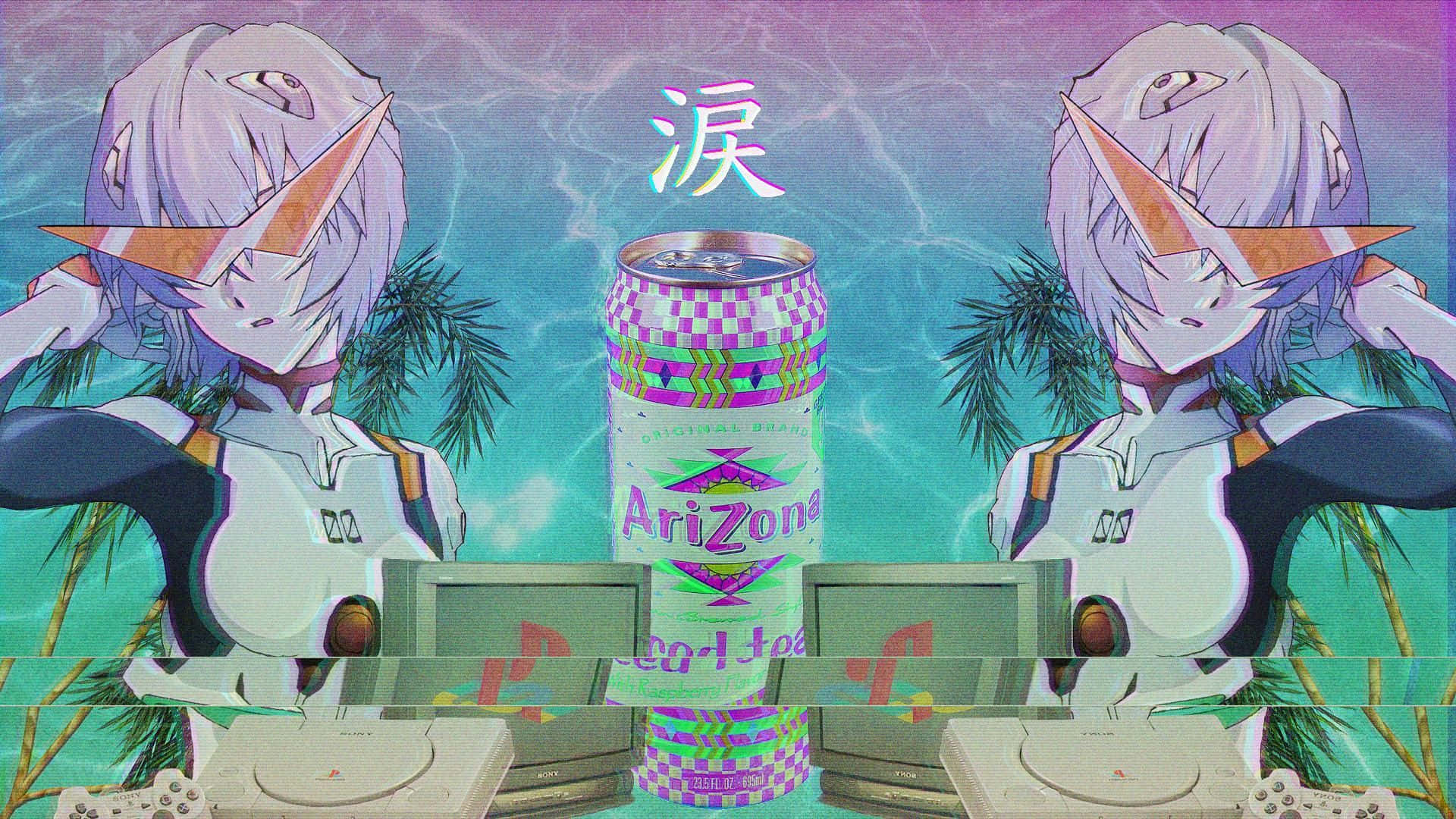 Vaporwave Anime นีออน จีเนซิส อีวานเกเลียน วอลเปเปอร์