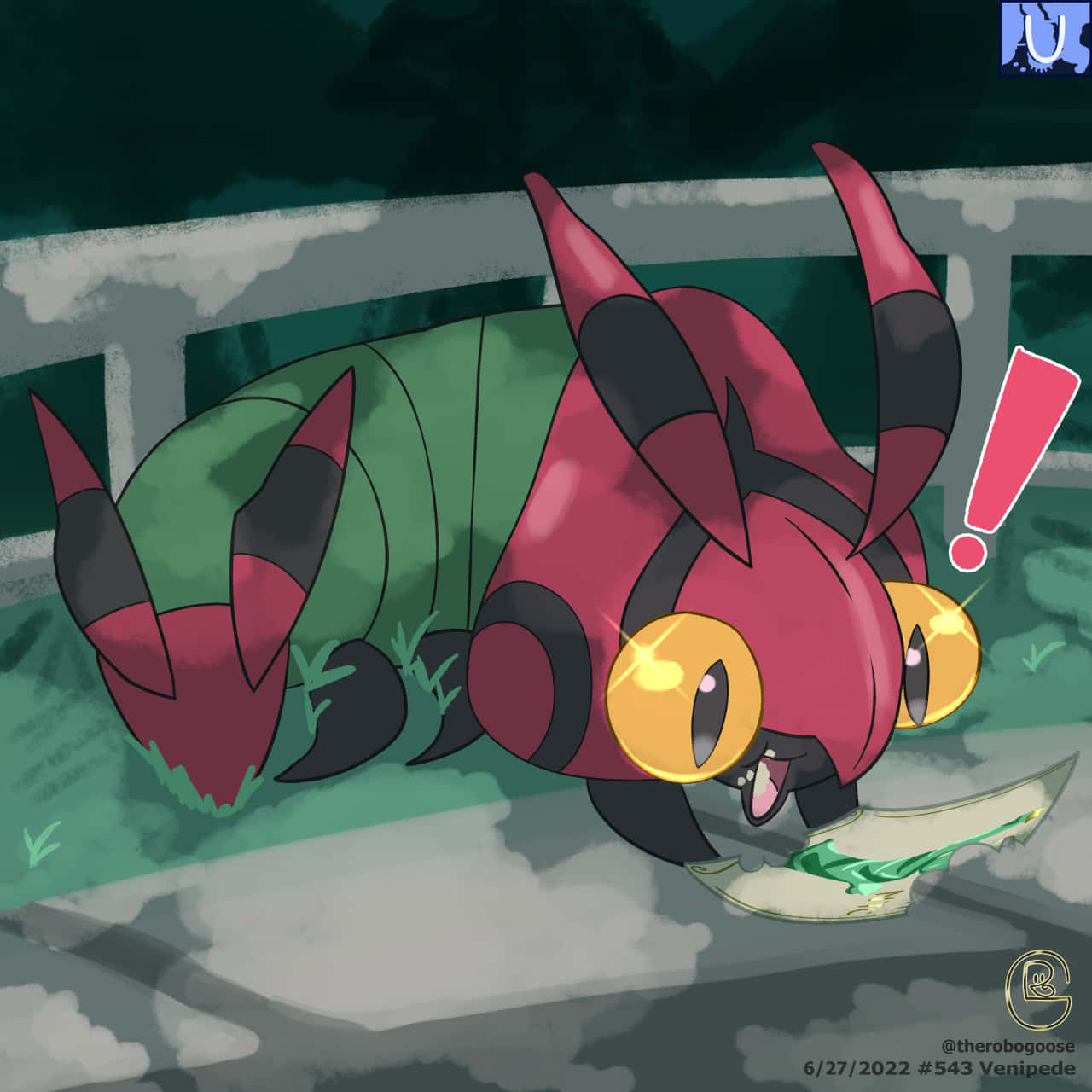 Venipede กำลังกินใบไม้ วอลเปเปอร์