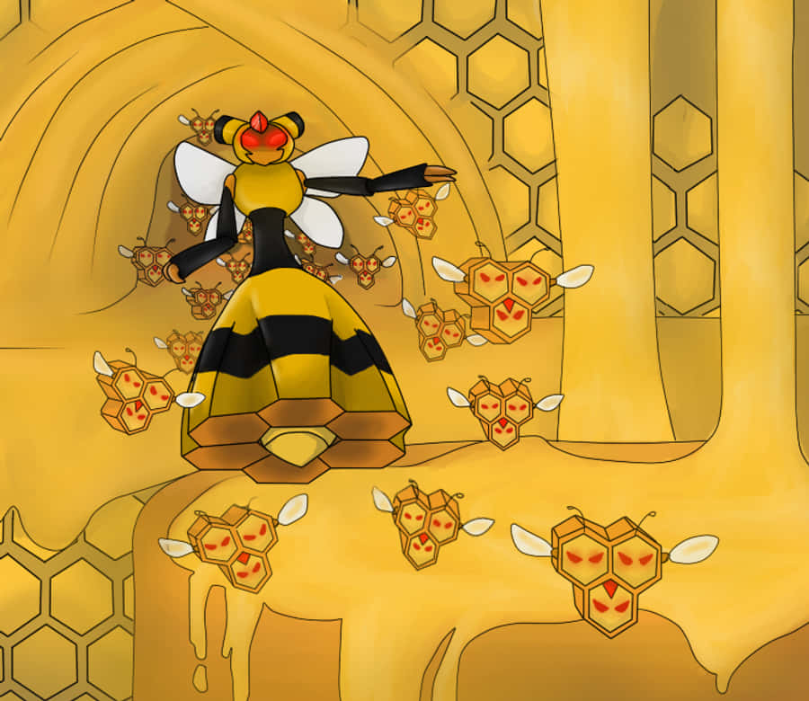 Vespiquen สั่งให้ Combee โจมตี วอลเปเปอร์