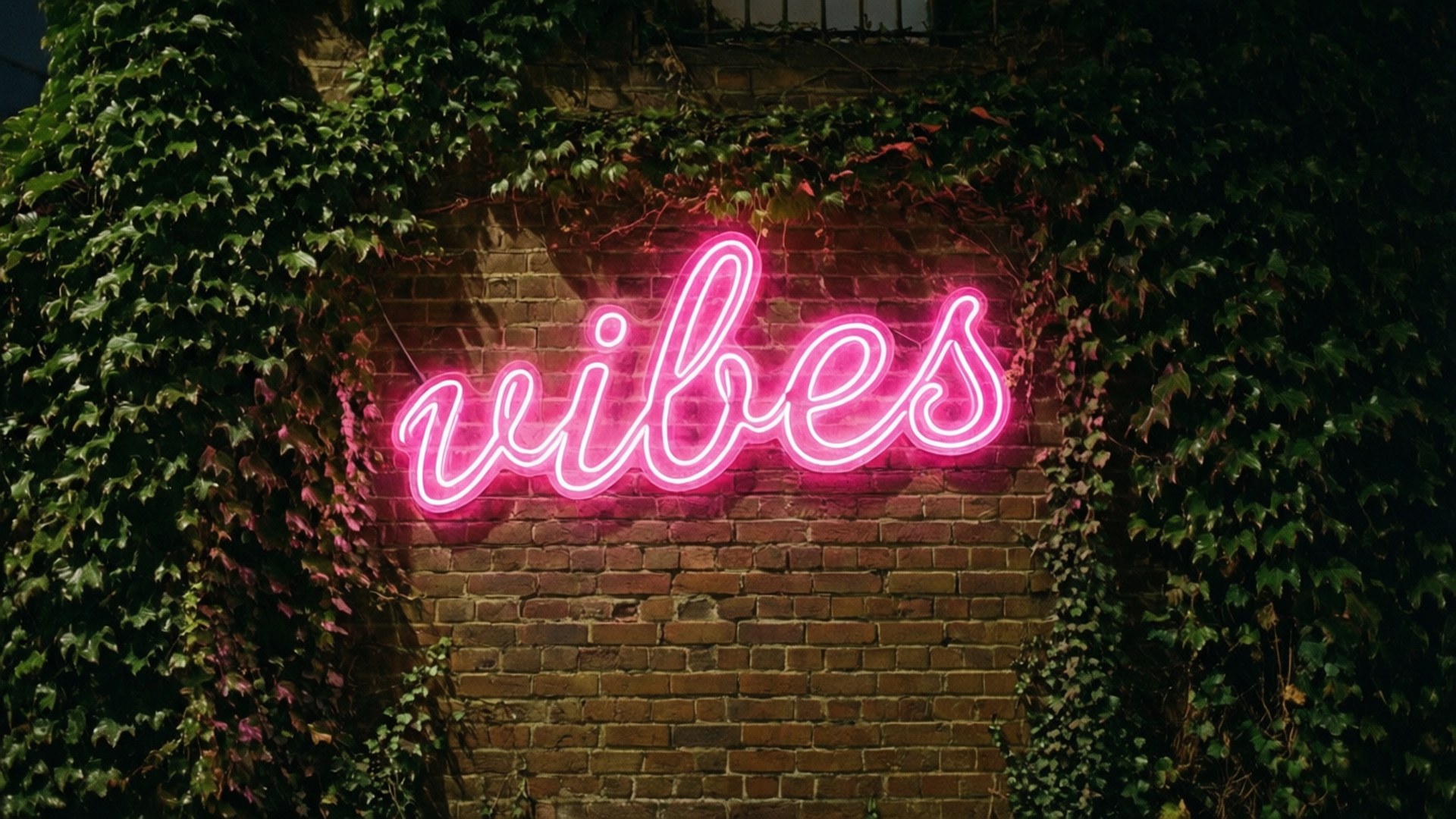 ป้ายนีออน Vibes วอลเปเปอร์