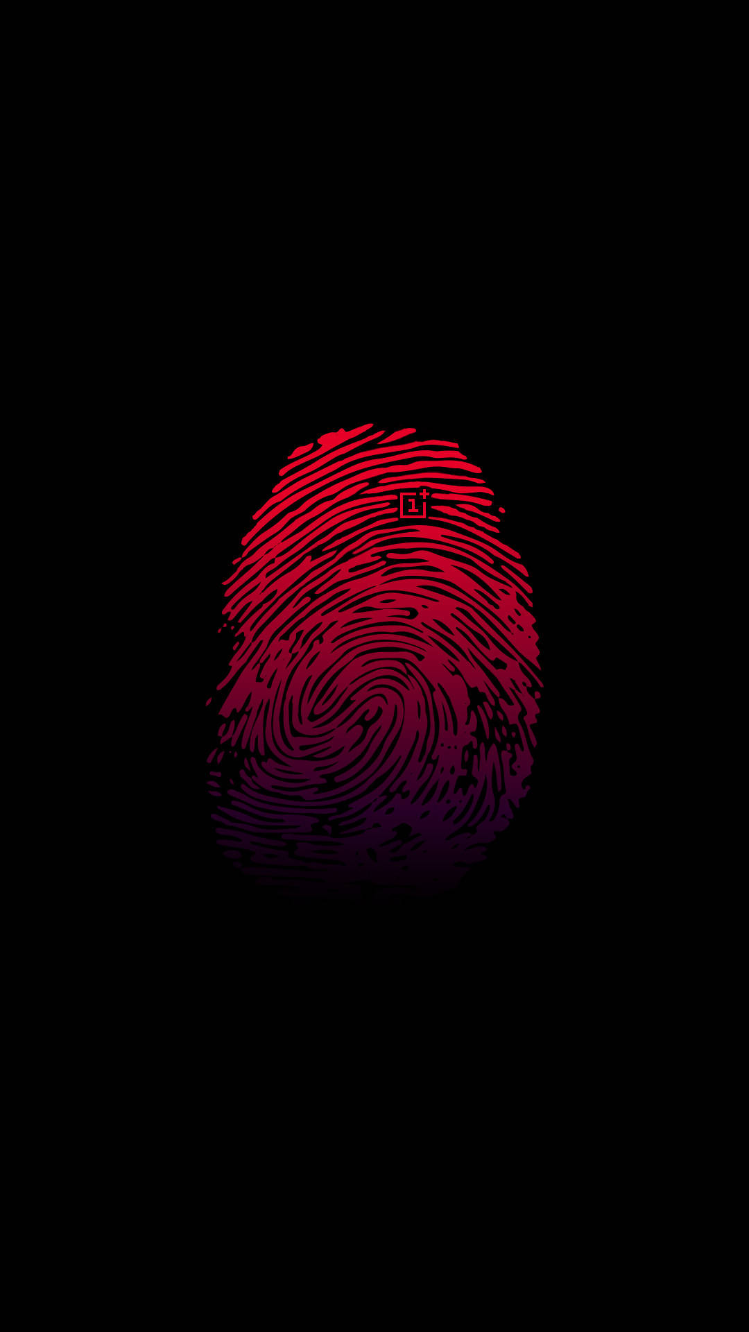 Vibrant OnePlus Red Thumbprint Image วอลเปเปอร์