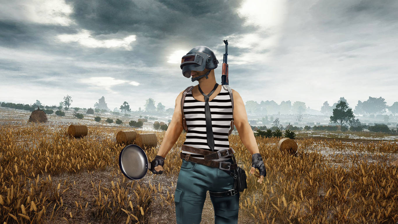 Victor ใน PUBG ถือกระทะ 1366x768 วอลเปเปอร์