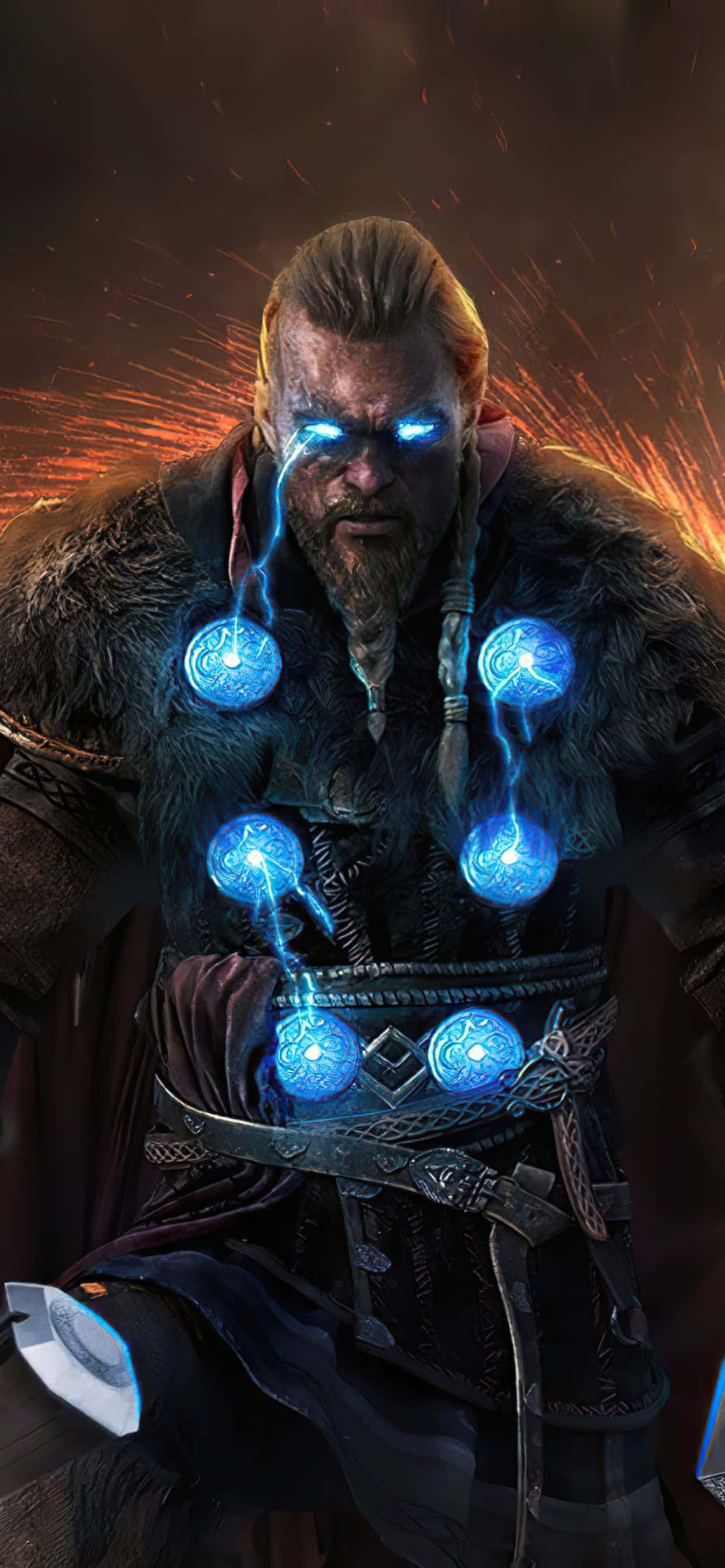 Viking Eivor Artwork พื้นหลัง iPhone Xs Max Assassin's Creed Valhalla วอลเปเปอร์