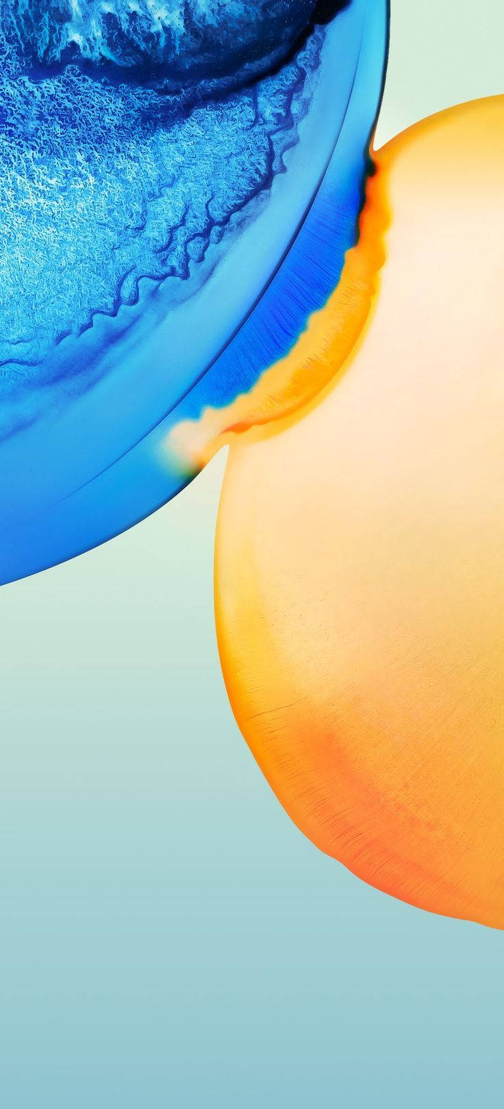 Vivo Y20 ฟองสบู่สีน้ำเงินและสีส้ม วอลเปเปอร์