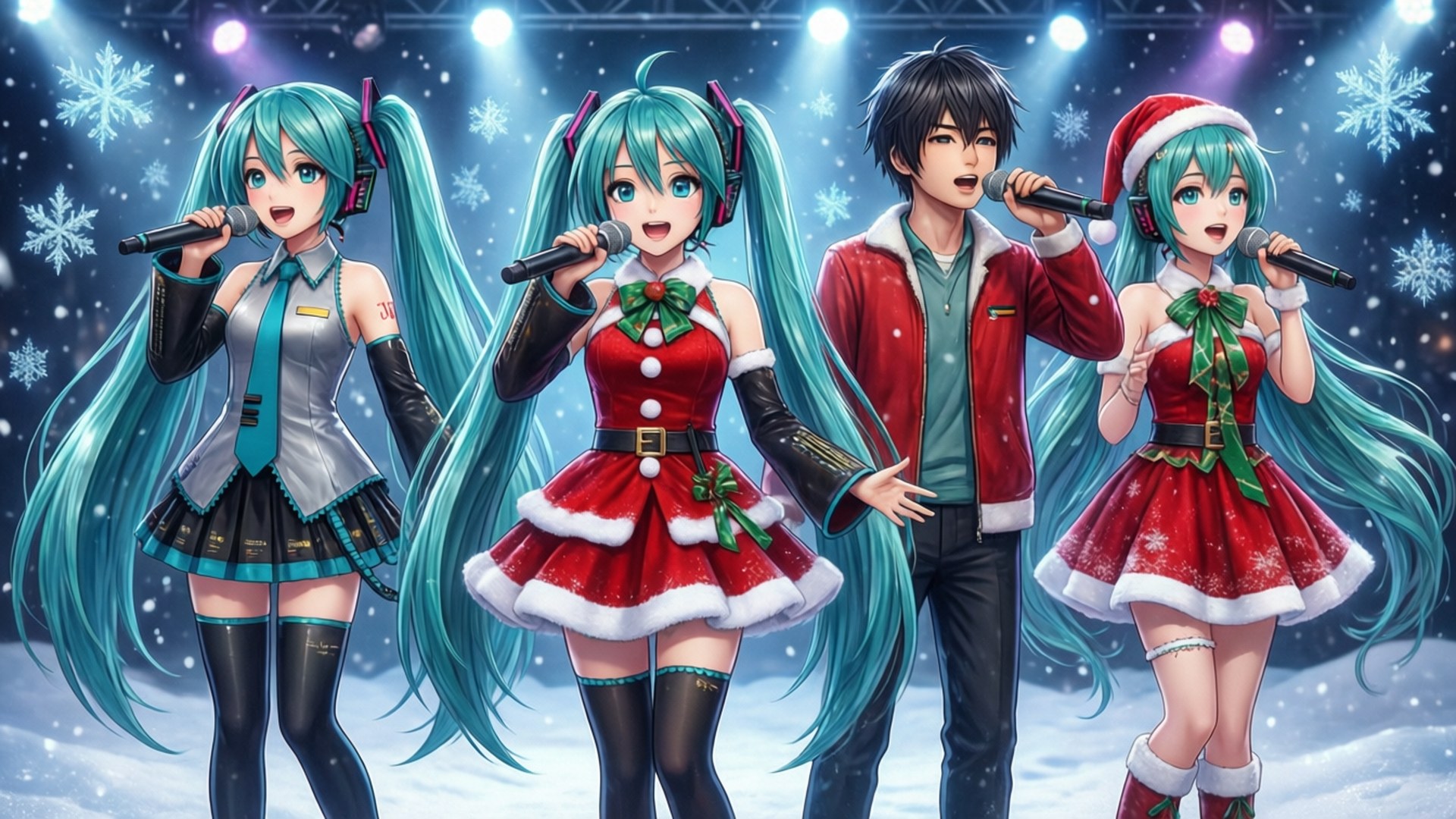 Vocaloid คริสต์มาสไลฟ์ วอลเปเปอร์
