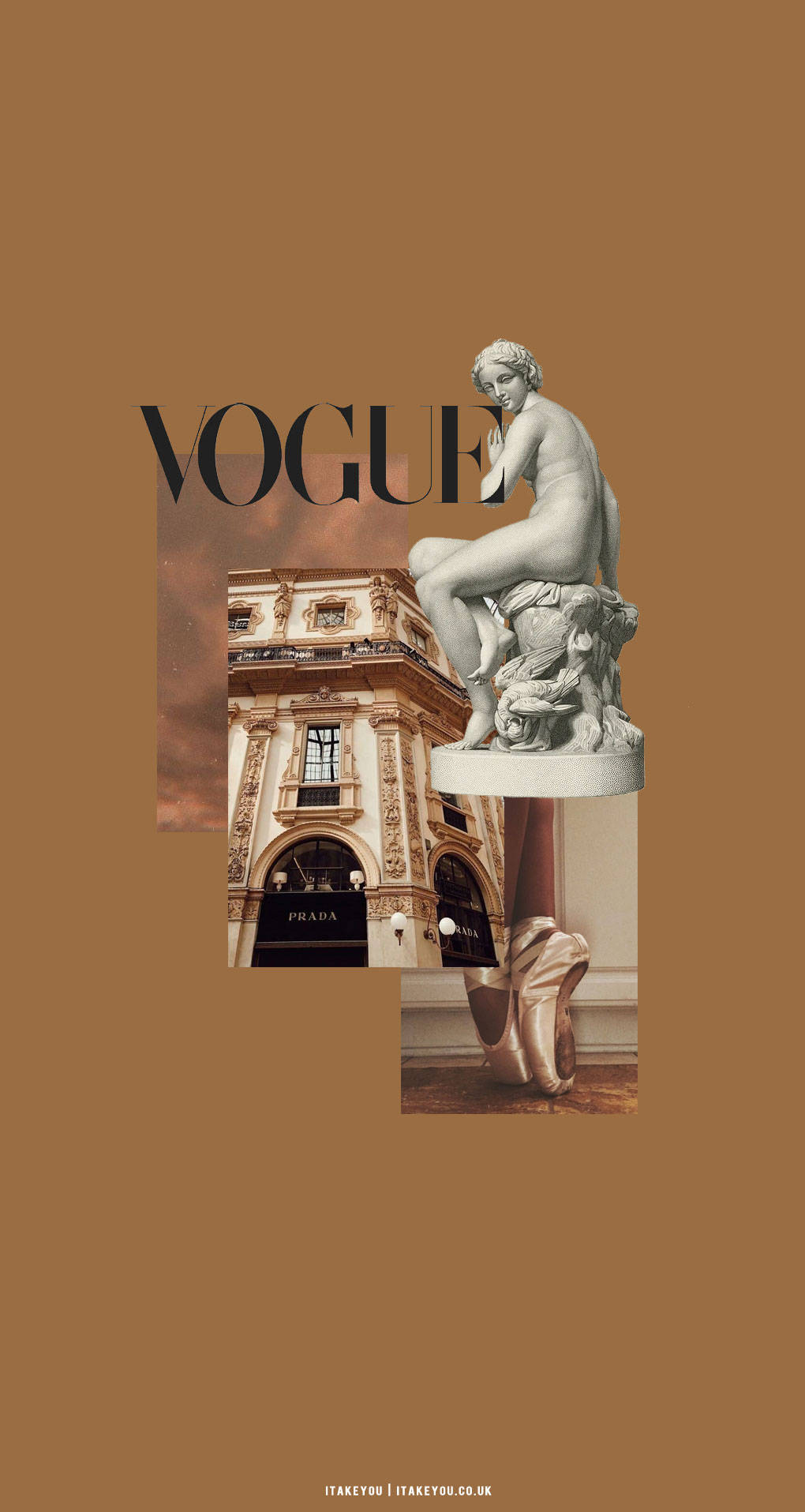 Vogue Magazine สไตล์สวยงามโทนสีเบจน้ำตาล วอลเปเปอร์