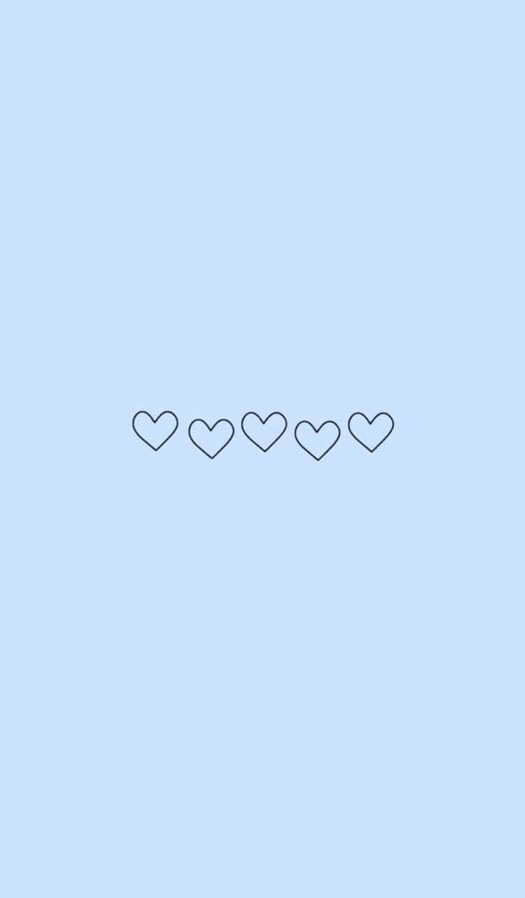 หัวใจสีฟ้าสไตล์ VSCO น่ารัก วอลเปเปอร์