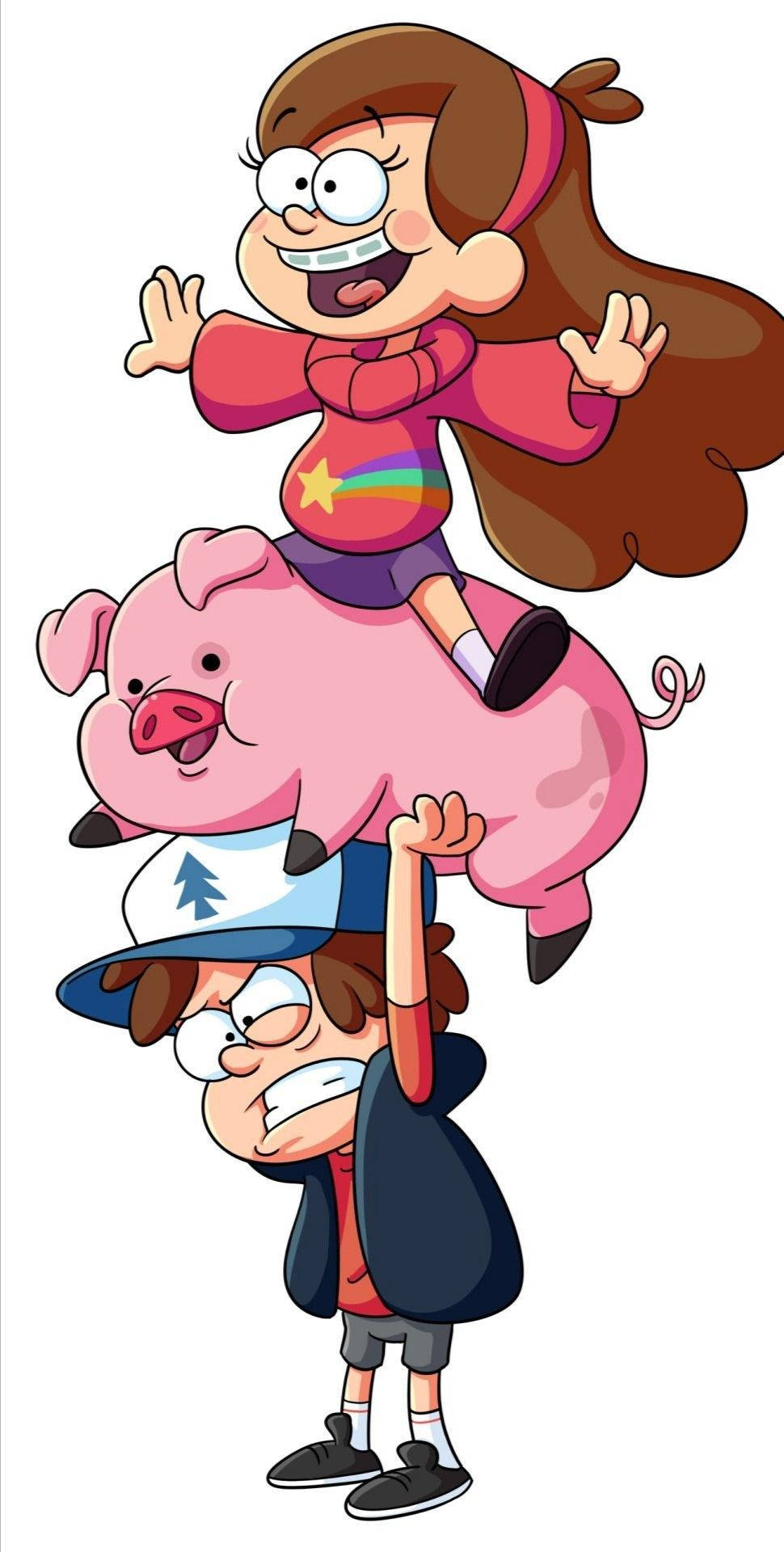 Waddles และตัวละครจาก Gravity Falls วอลเปเปอร์