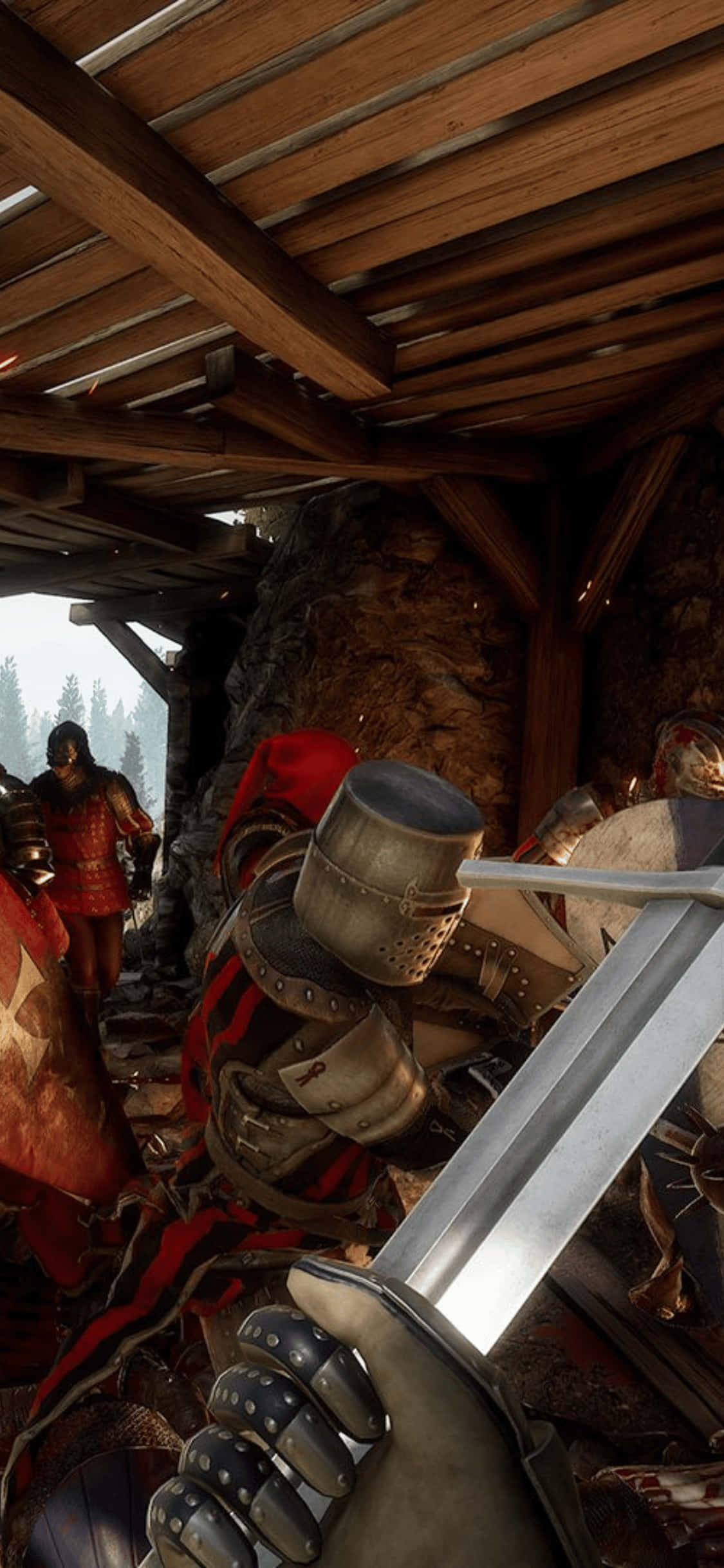 นักรบในเกม พื้นหลัง iPhone Xs Mordhau วอลเปเปอร์