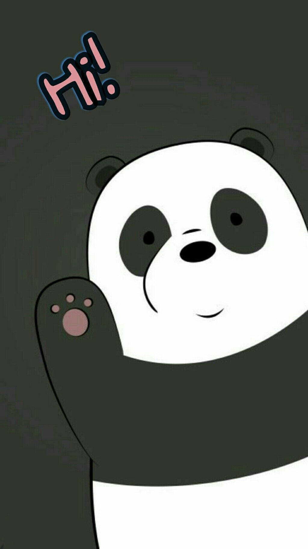น้องแพนด้าแห่ง We Bare Bears โบกมือทักทาย วอลเปเปอร์