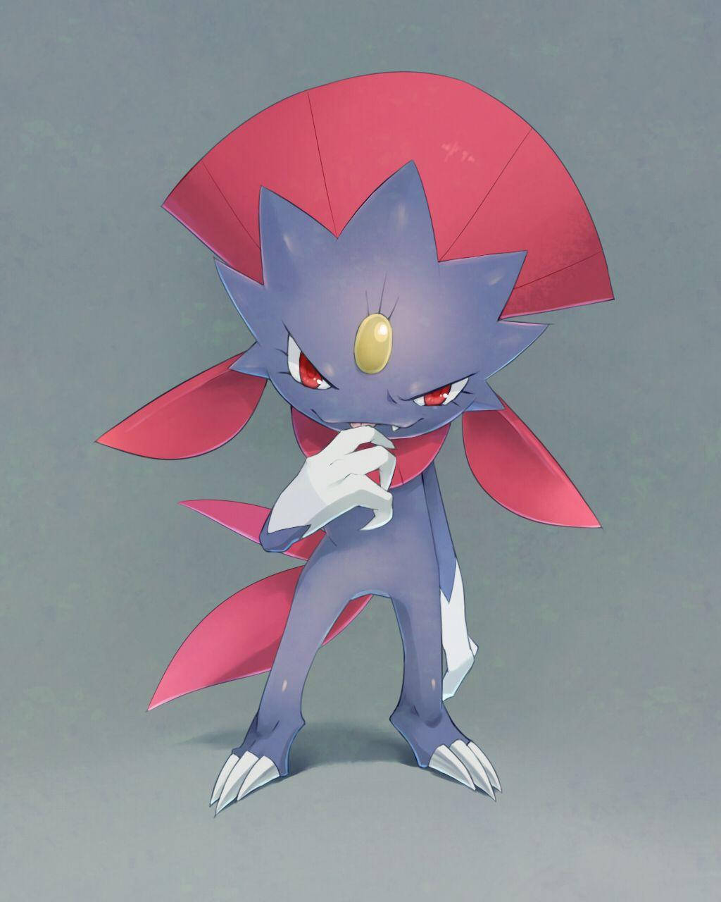 Weavile ยิ้มเยาะอย่างเจ้าเล่ห์ วอลเปเปอร์