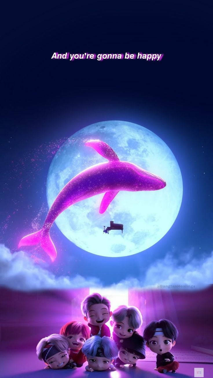 Whalien 52 BTS ฉันรักคุณสีม่วง วอลเปเปอร์