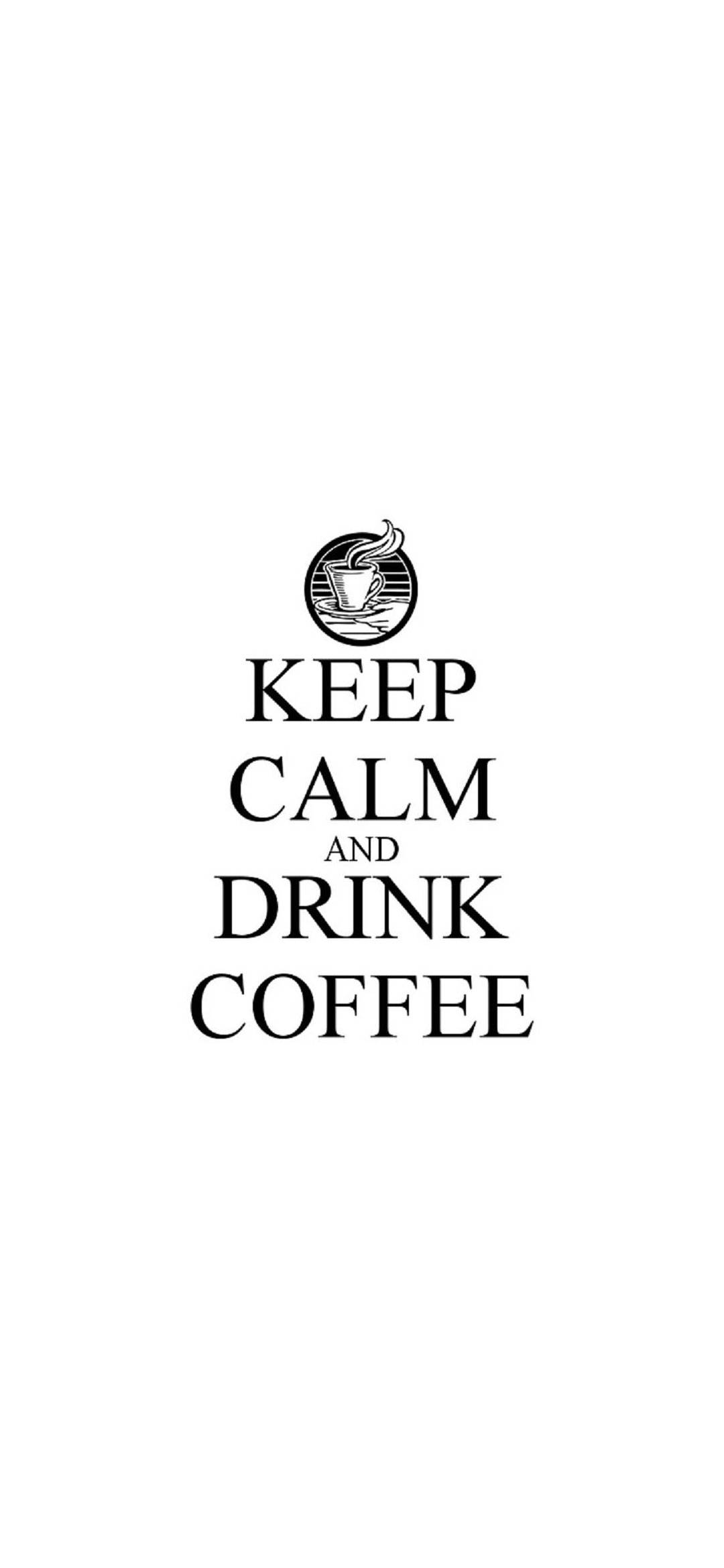 White Keep Calm Drink Coffee iPhone วอลเปเปอร์